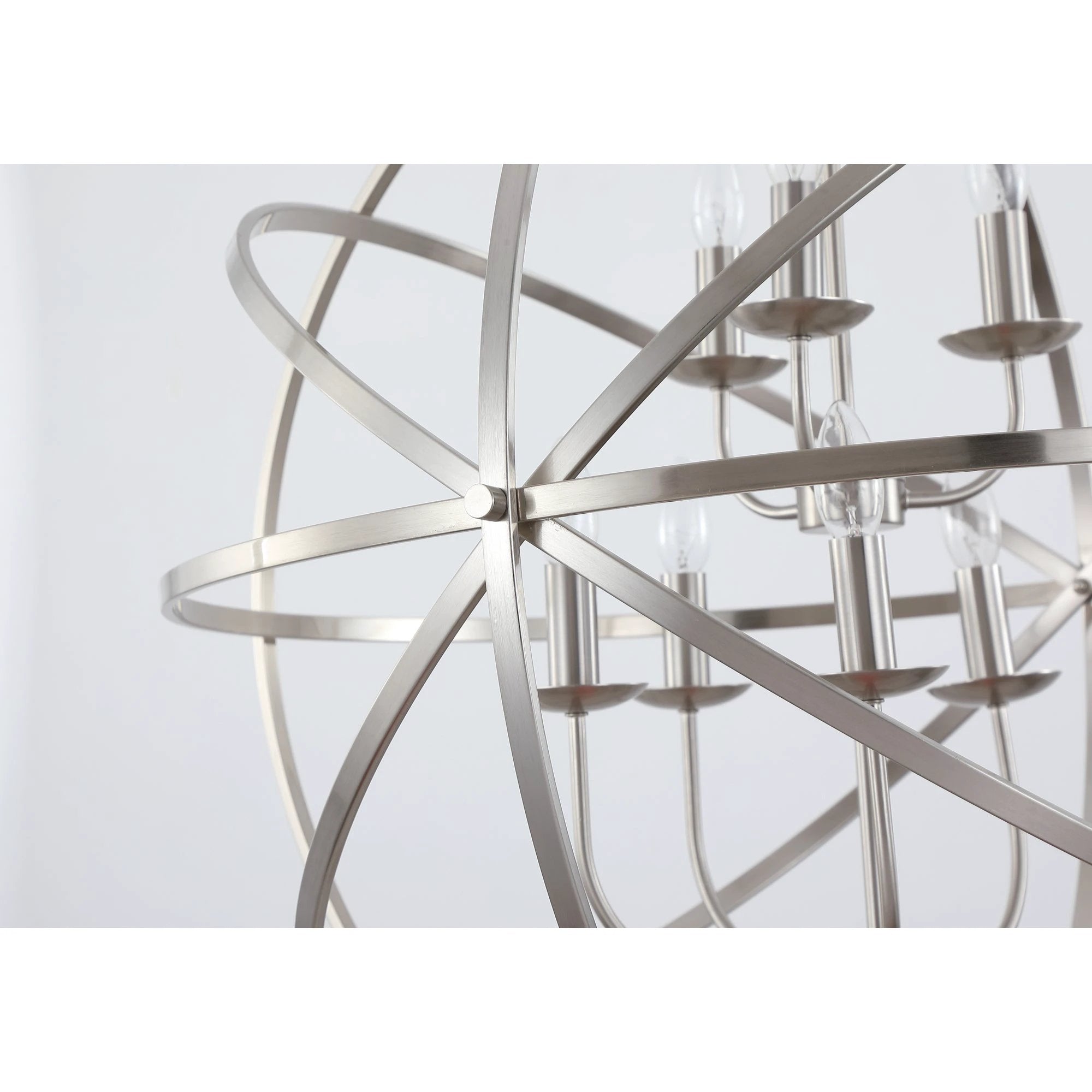 Hanglamp Orbit 8Lt Satin Silver Metal by Searchlight