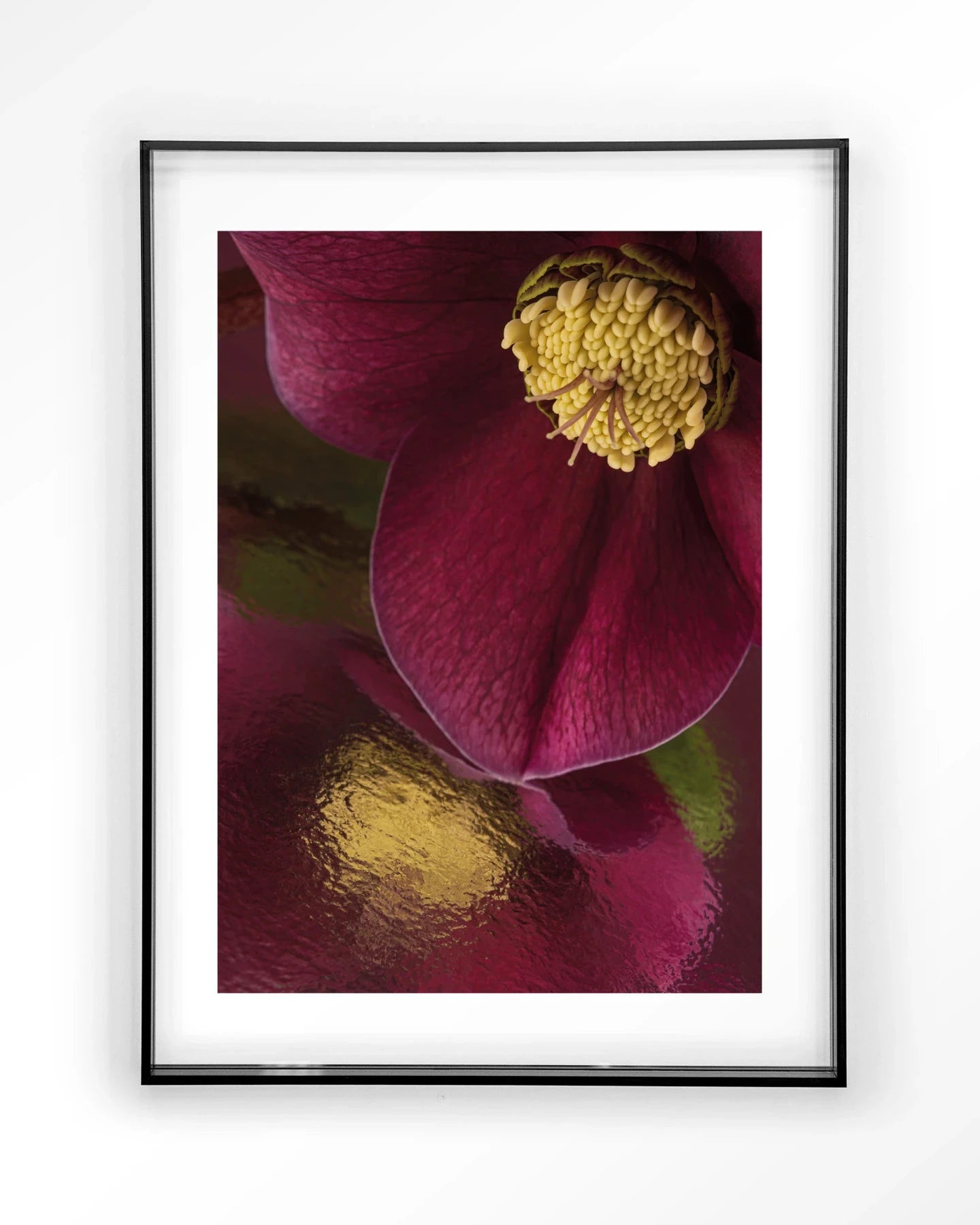 Weerspiegeling Van Een Kerstroos - Moderne Wanddecoratie | Artprint, Glass Art & Wandkleed by Urban Cotton