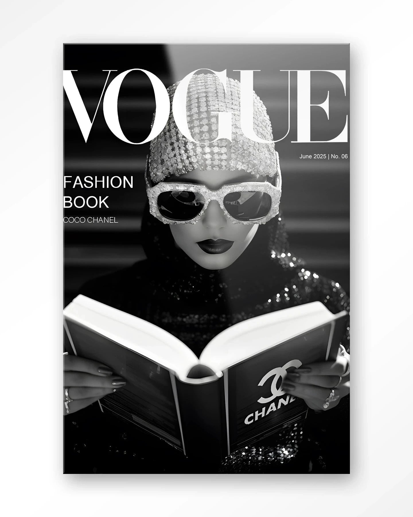 Fashion Book Black - Moderne Wanddecoratie | Artprint, Glass Art & Wandkleed by Urban Cotton