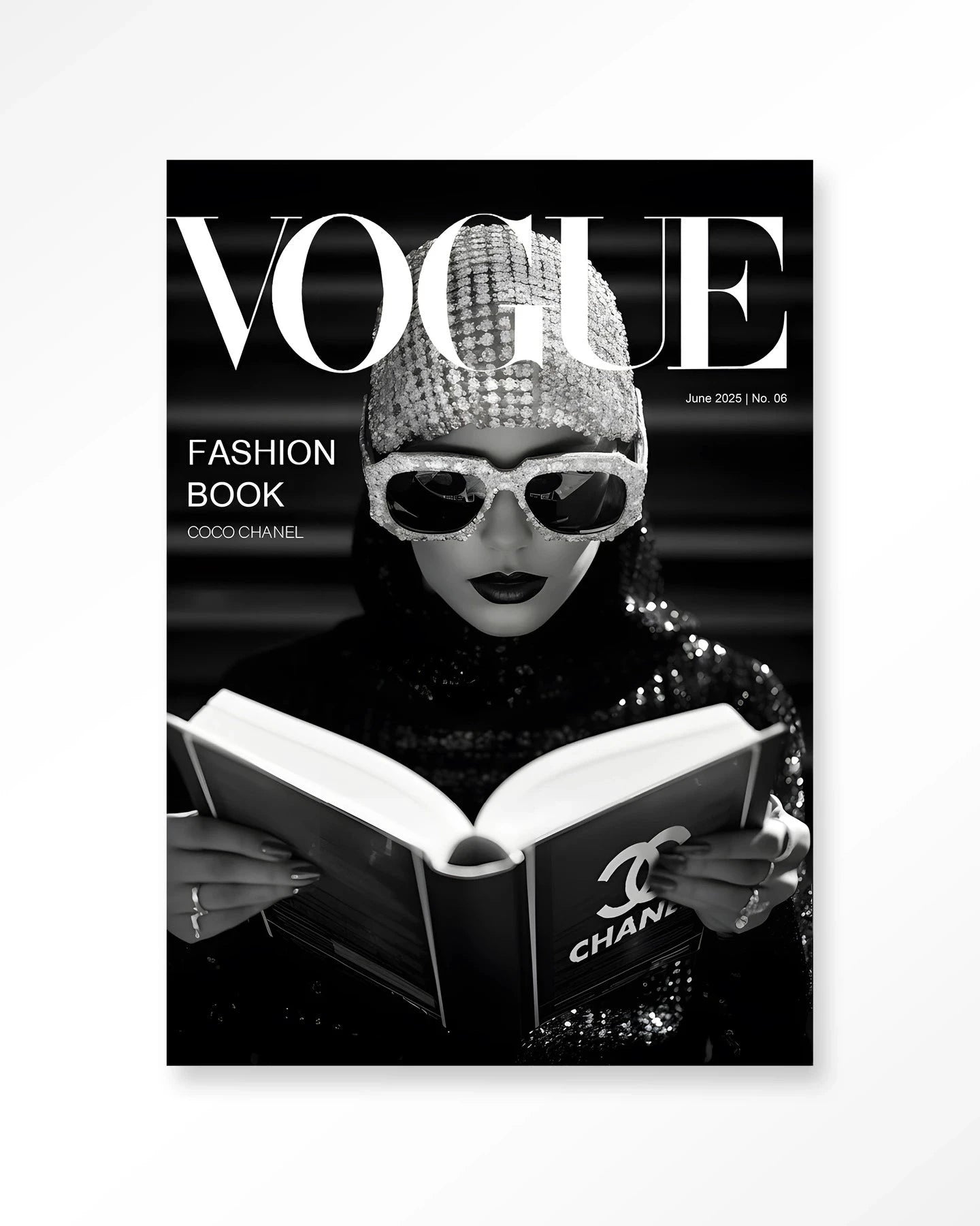 Fashion Book Black - Moderne Wanddecoratie | Artprint, Glass Art & Wandkleed by Urban Cotton
