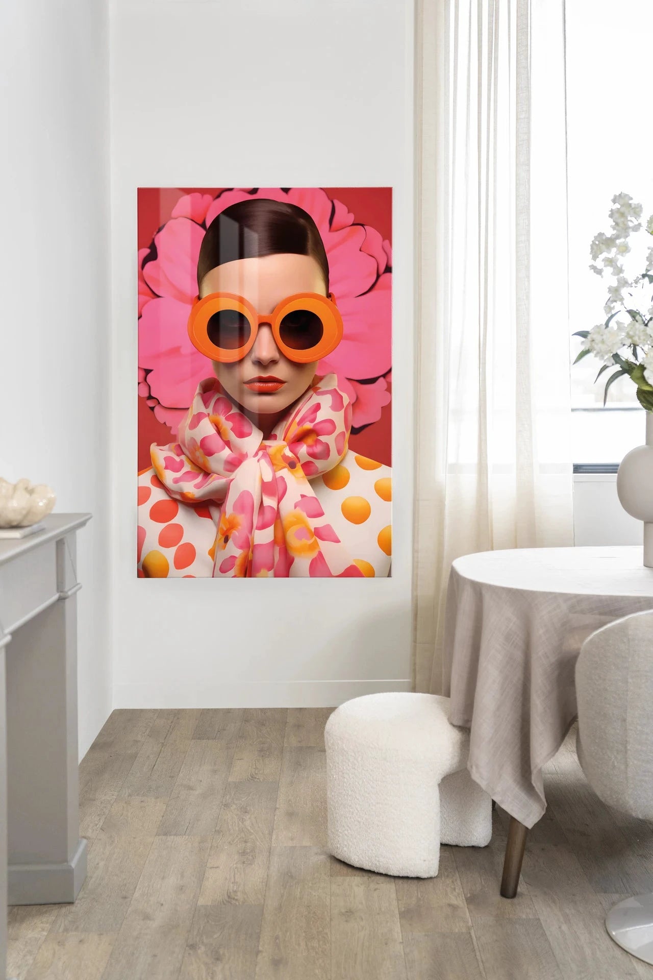 Pink Flower - Moderne Wanddecoratie | Artprint, Glass Art & Wandkleed by Urban Cotton