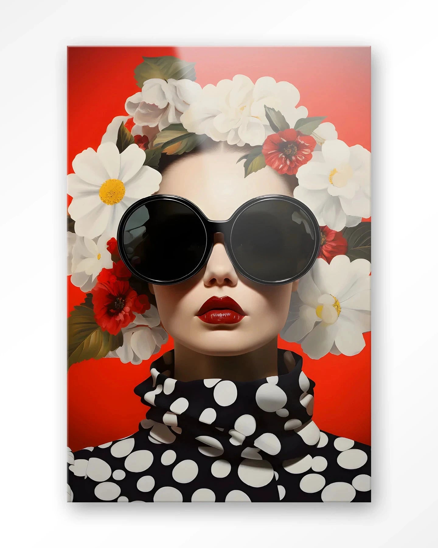 Red Flower - Moderne Wanddecoratie | Artprint, Glass Art & Wandkleed by Urban Cotton