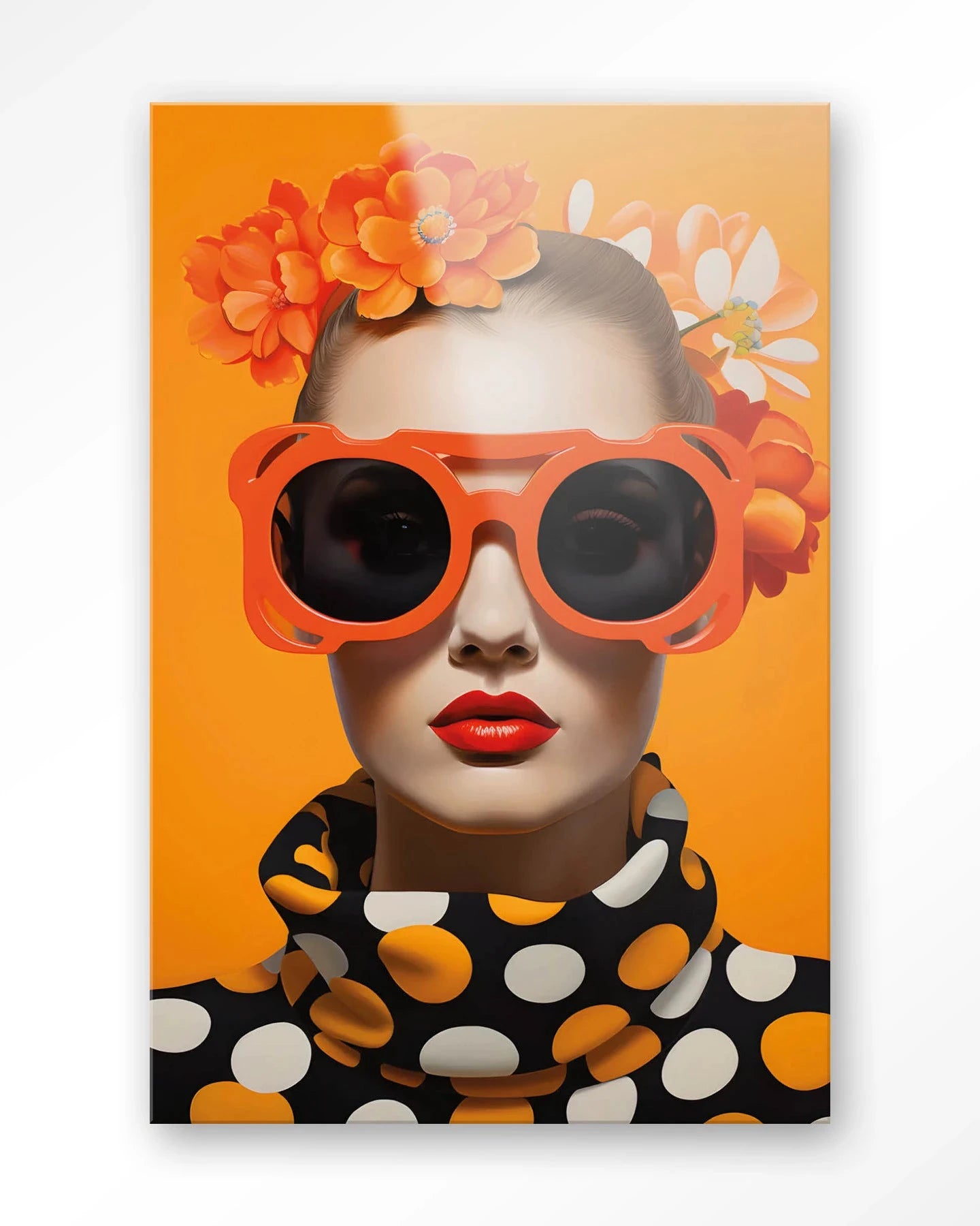 Orange Flower - Moderne Wanddecoratie | Artprint, Glass Art & Wandkleed by Urban Cotton