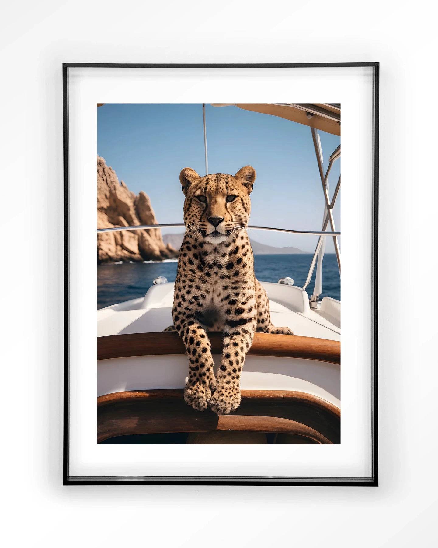 Sailboat Cheetah - Moderne Wanddecoratie | Artprint, Glass Art & Wandkleed by Urban Cotton