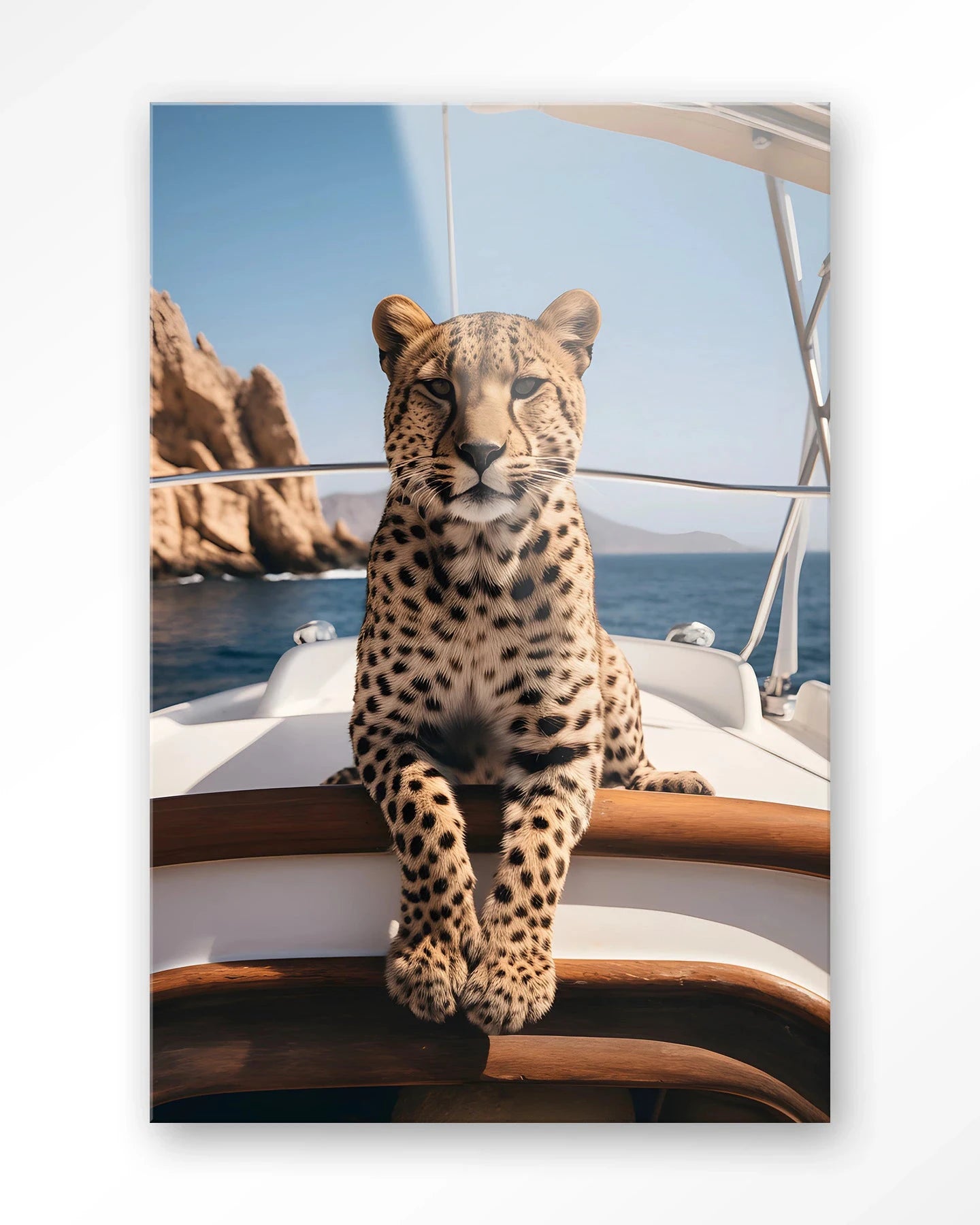 Sailboat Cheetah - Moderne Wanddecoratie | Artprint, Glass Art & Wandkleed by Urban Cotton