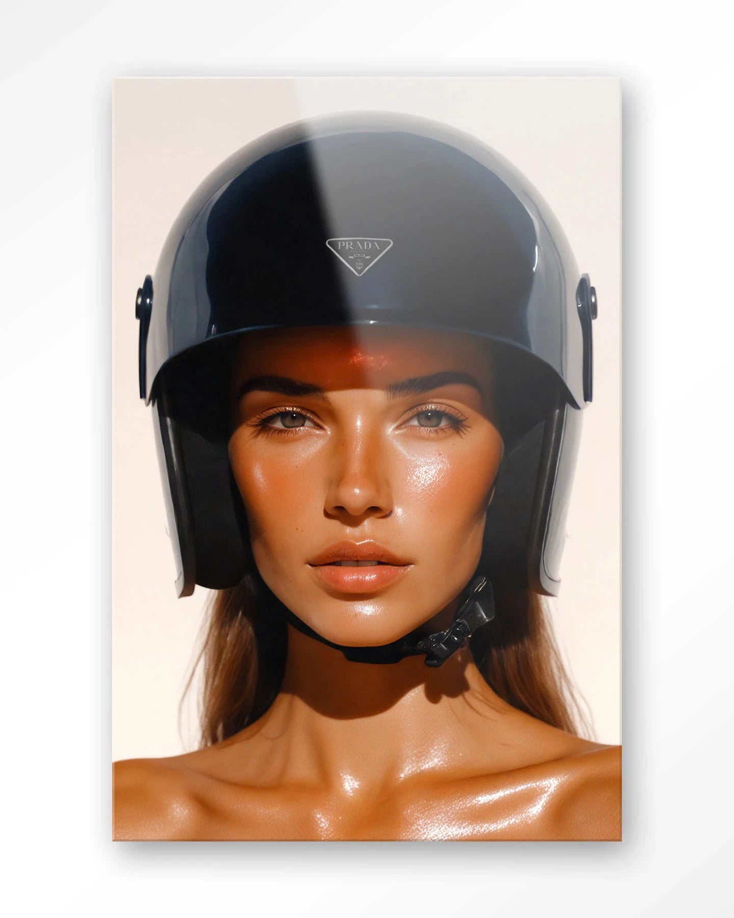Prada Helmet - Moderne Wanddecoratie | Artprint, Glass Art & Wandkleed by Urban Cotton