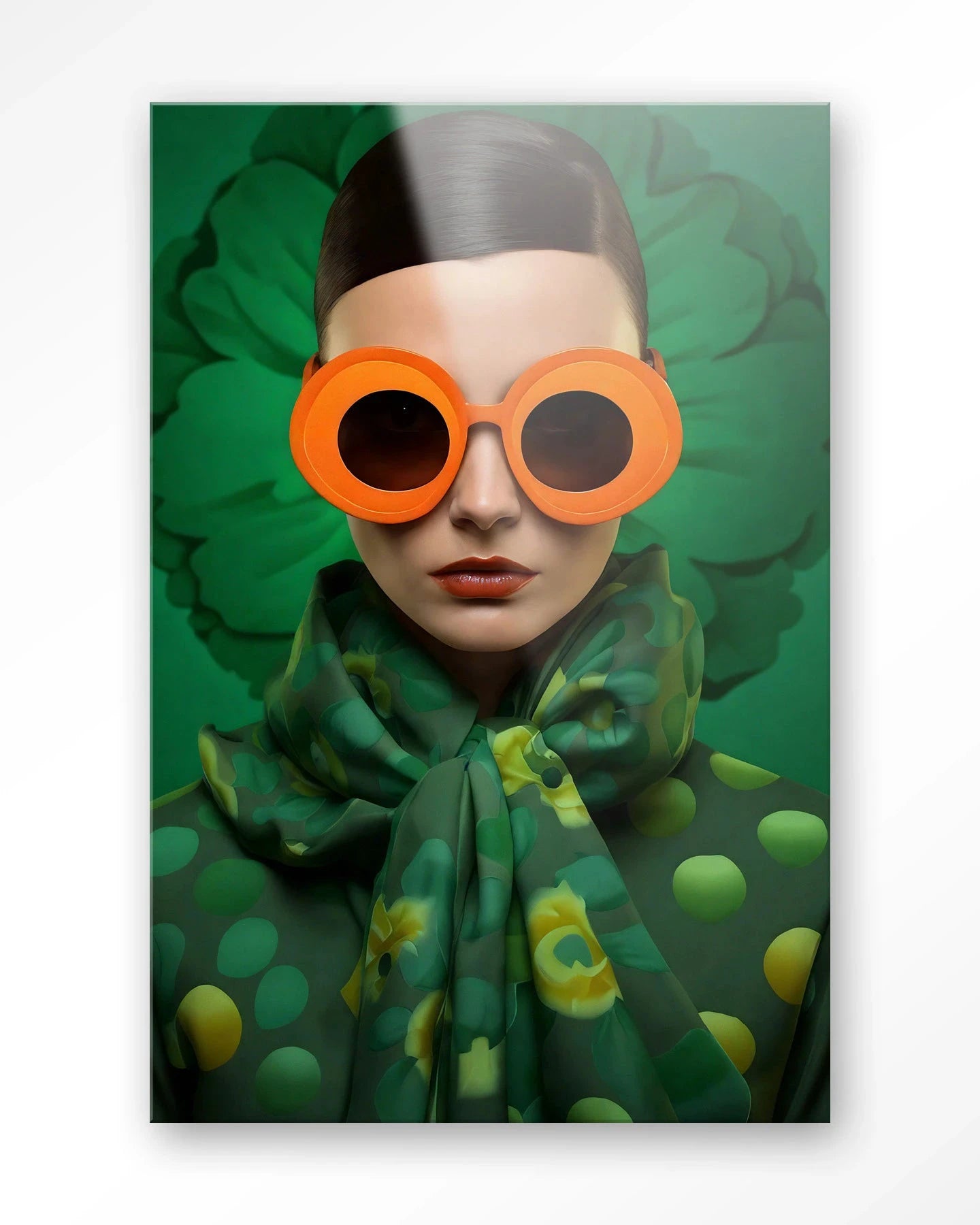 Green Flower - Moderne Wanddecoratie | Artprint, Glass Art & Wandkleed by Urban Cotton