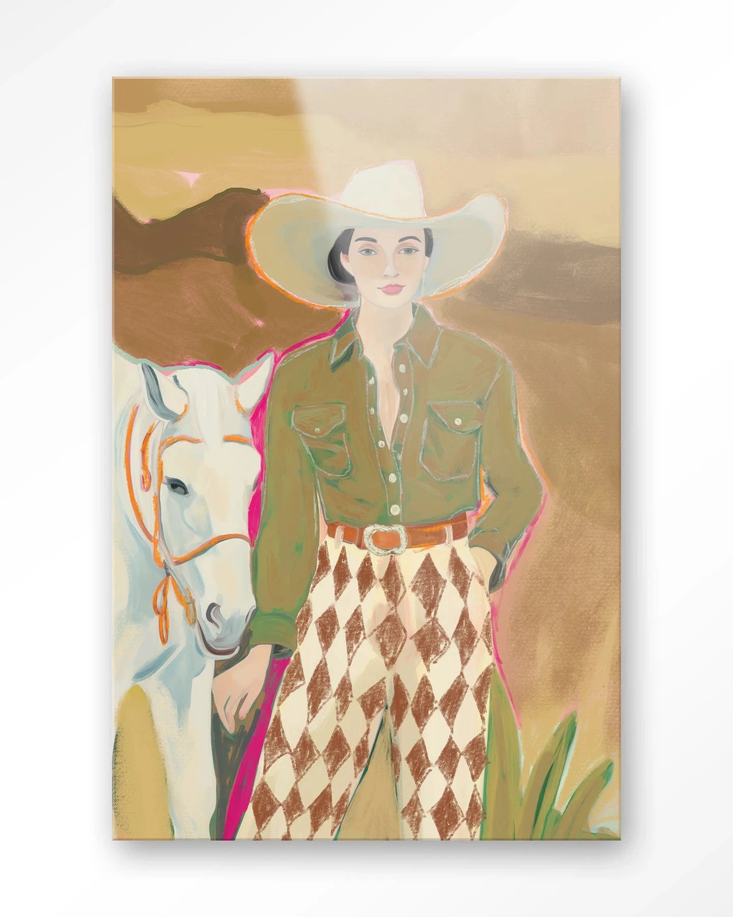 Cowgirl 3 - Moderne Wanddecoratie | Artprint, Glass Art & Wandkleed by Urban Cotton