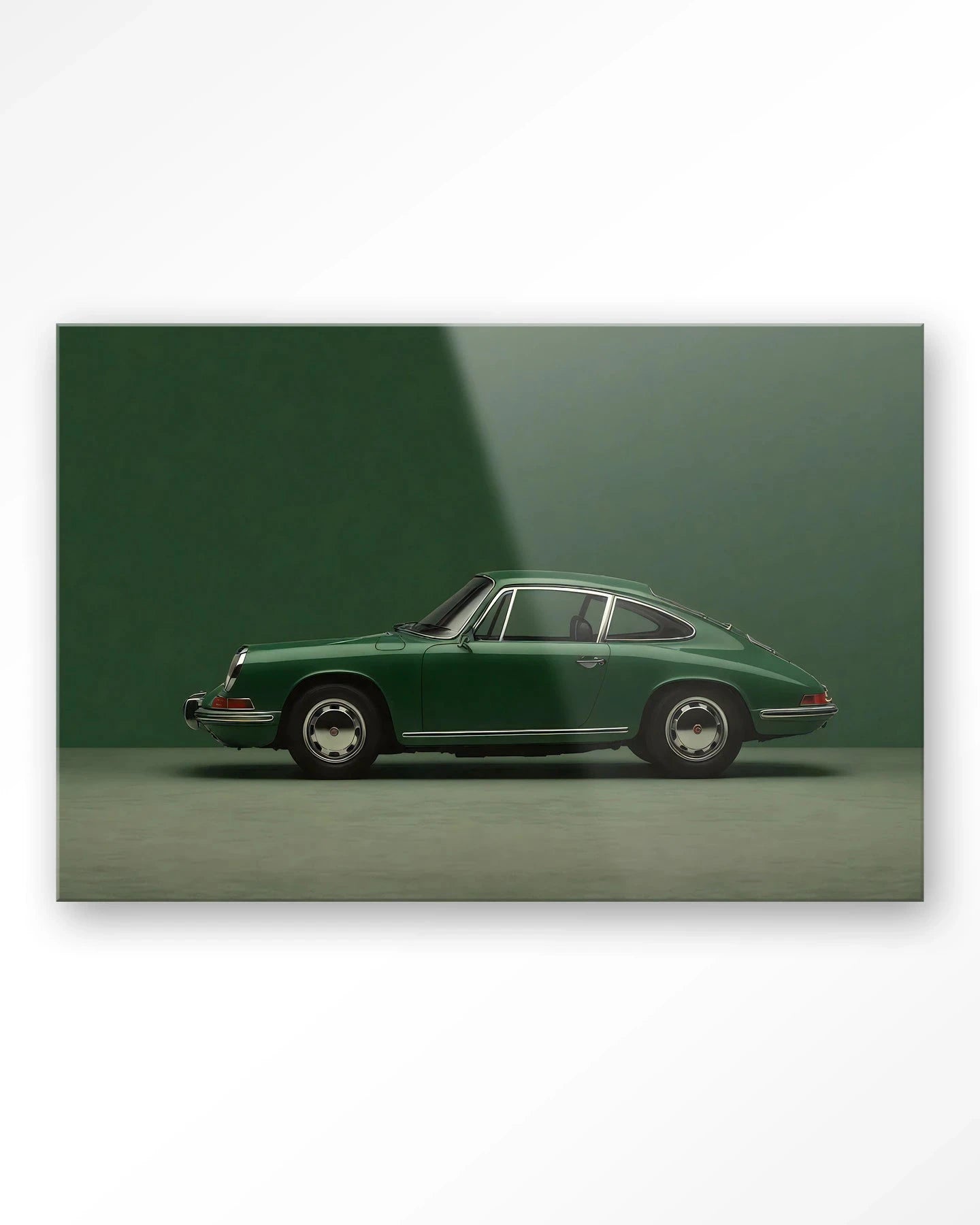 Green Porsche - Moderne Wanddecoratie | Artprint, Glass Art & Wandkleed by Urban Cotton
