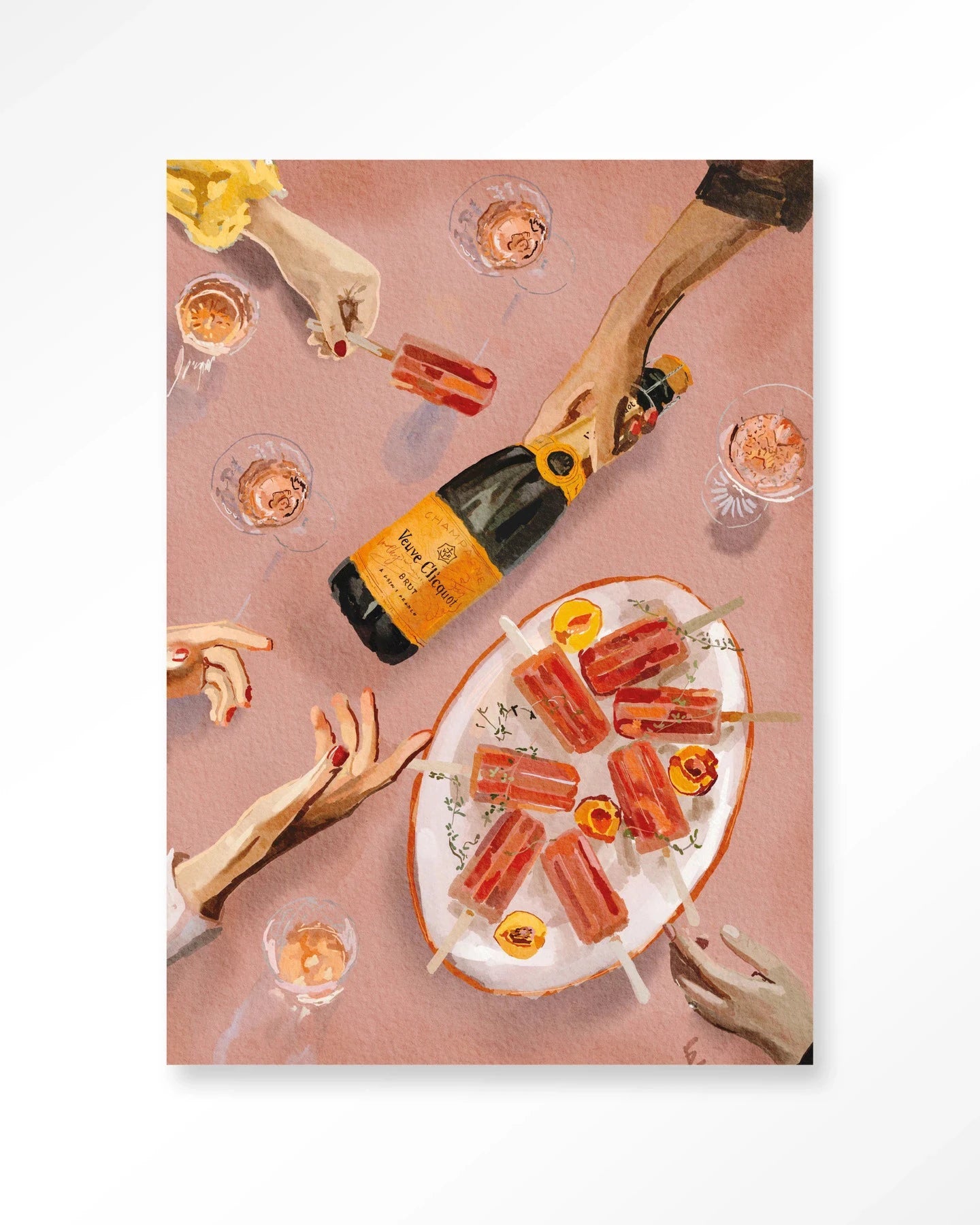 Champagne And Icecreams - Moderne Wanddecoratie | Artprint, Glass Art & Wandkleed by Urban Cotton