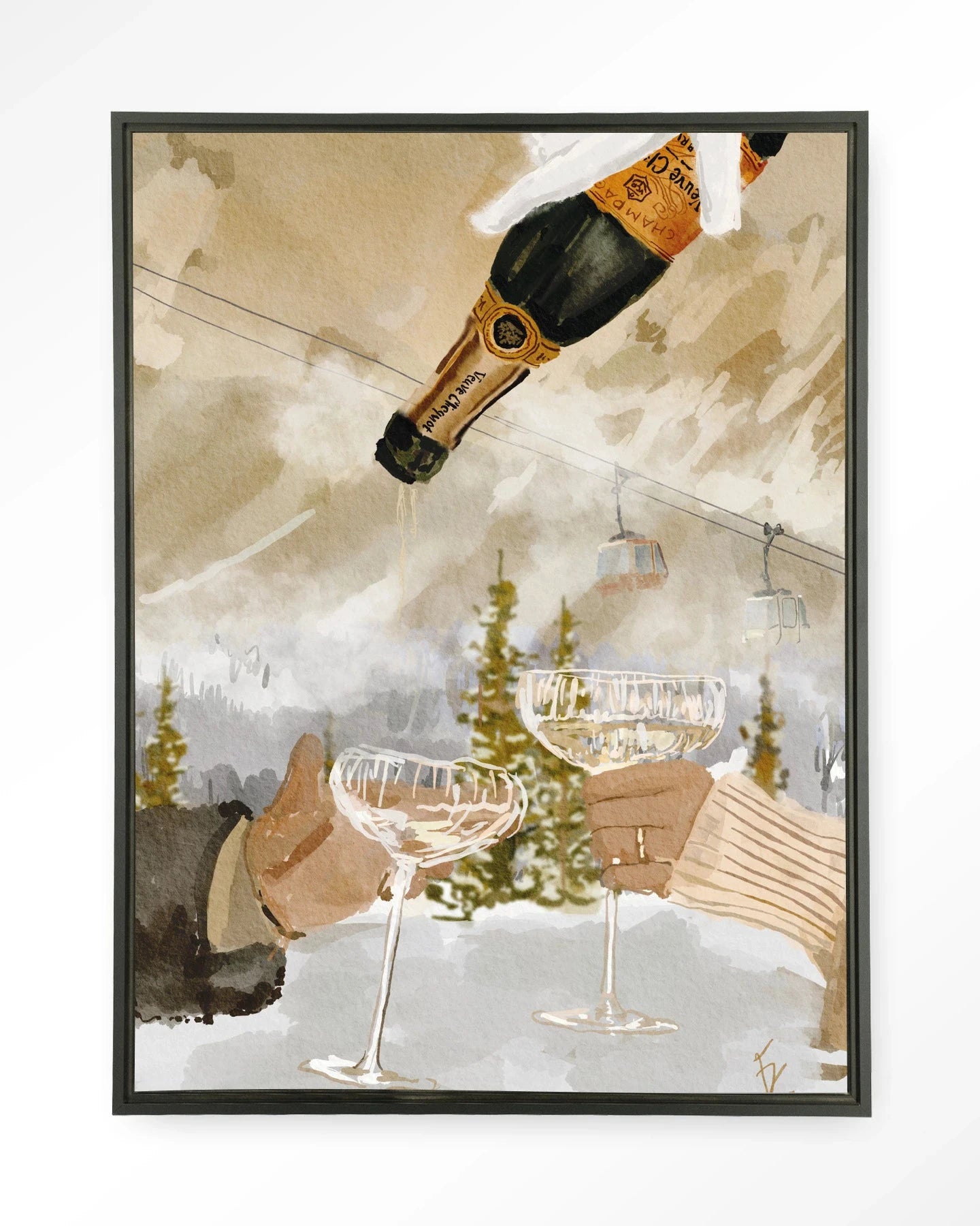 Winter Champagne - Moderne Wanddecoratie | Artprint, Glass Art & Wandkleed by Urban Cotton