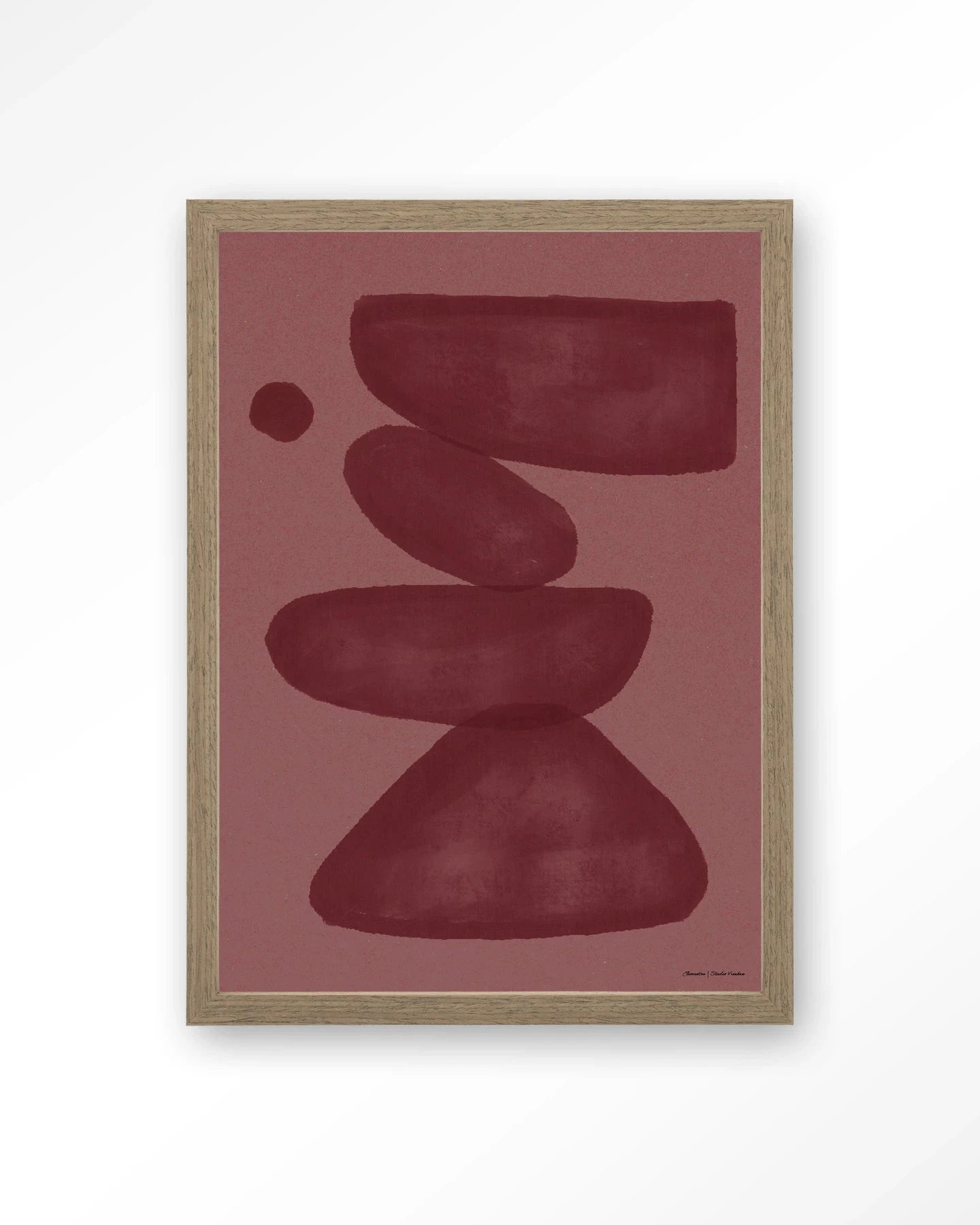 Elementa Burgundy 2 - Moderne Wanddecoratie | Artprint, Glass Art, Wandkleed by Urban Cotton