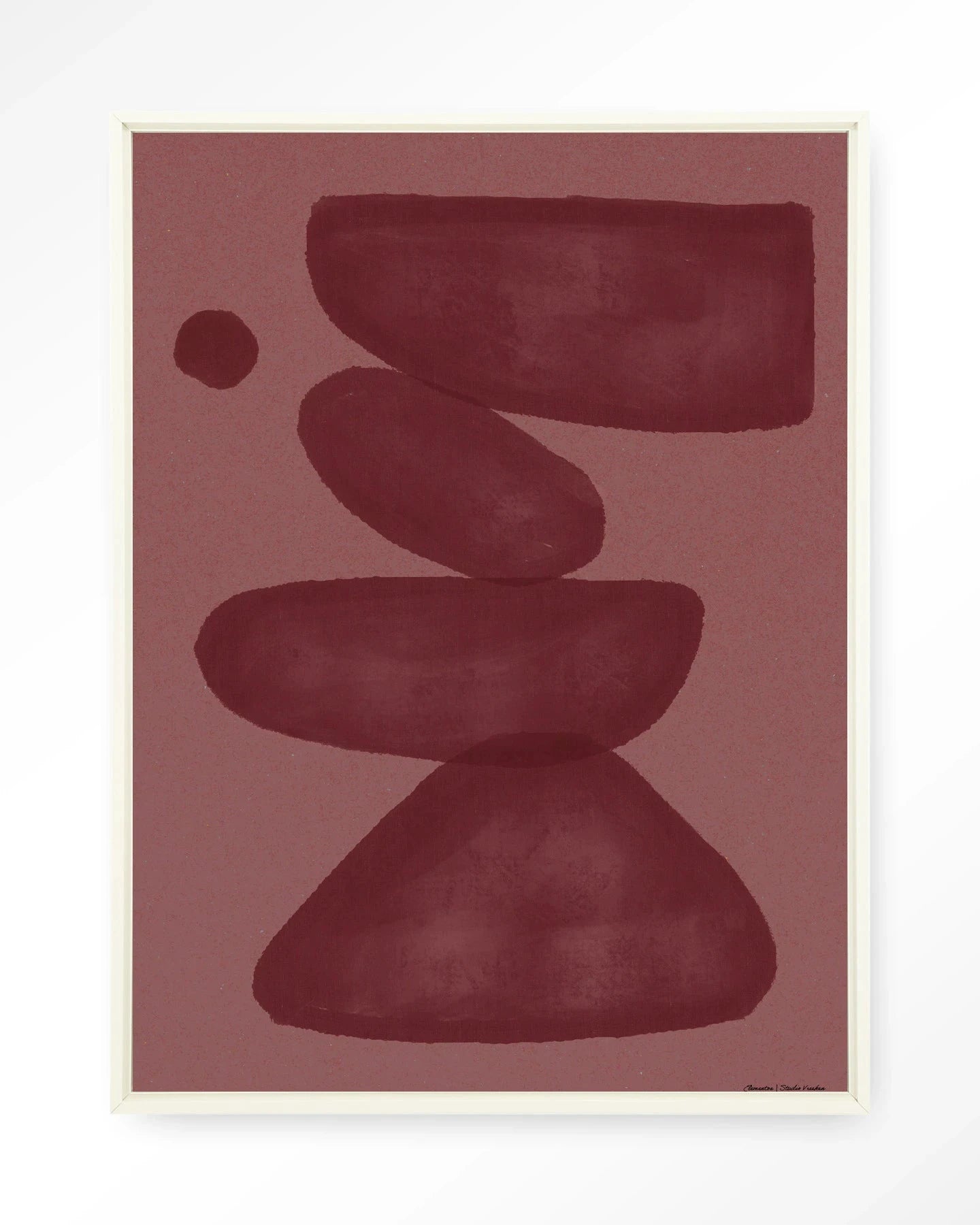 Elementa Burgundy 2 - Moderne Wanddecoratie | Artprint, Glass Art, Wandkleed by Urban Cotton