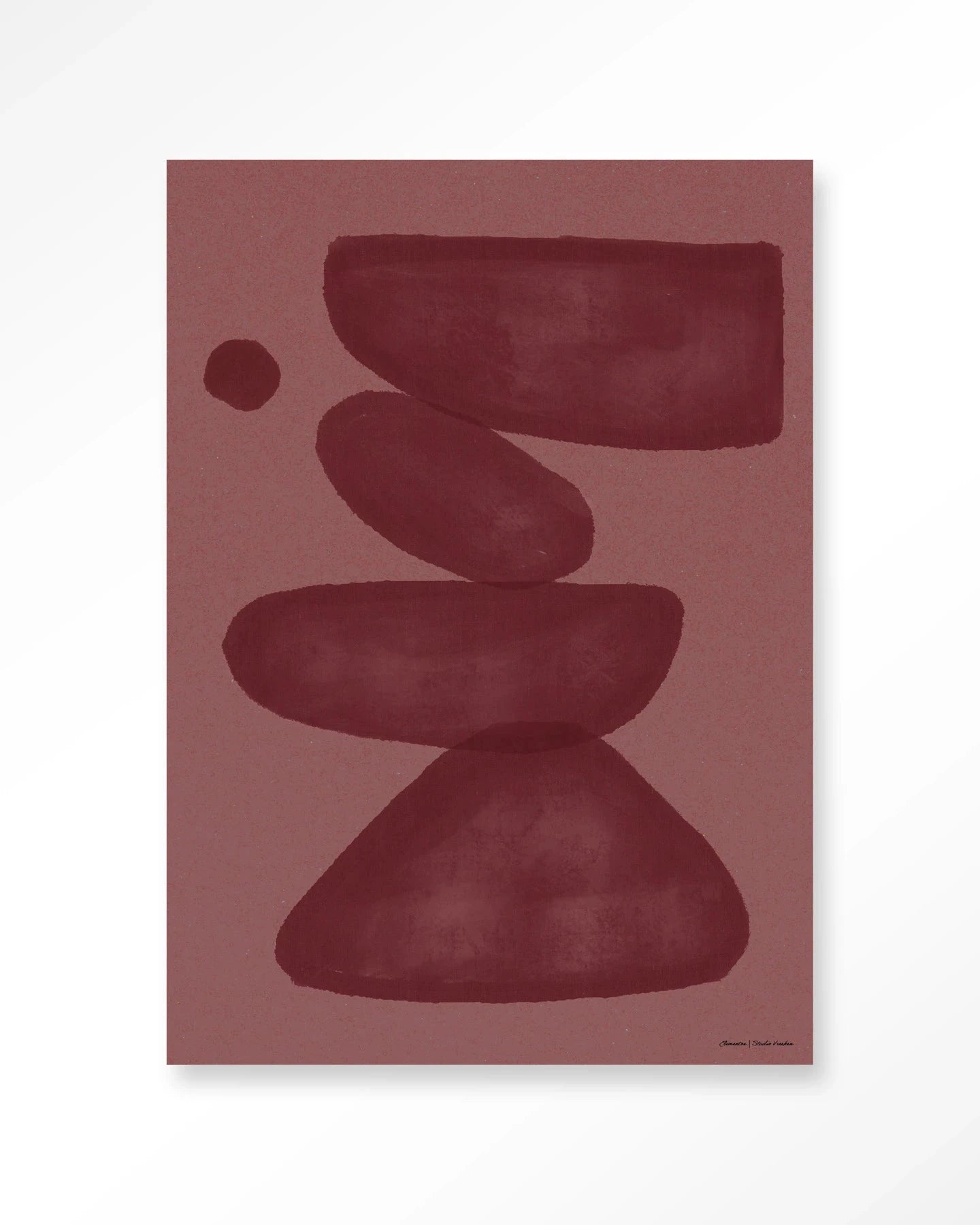 Elementa Burgundy 2 - Moderne Wanddecoratie | Artprint, Glass Art, Wandkleed by Urban Cotton