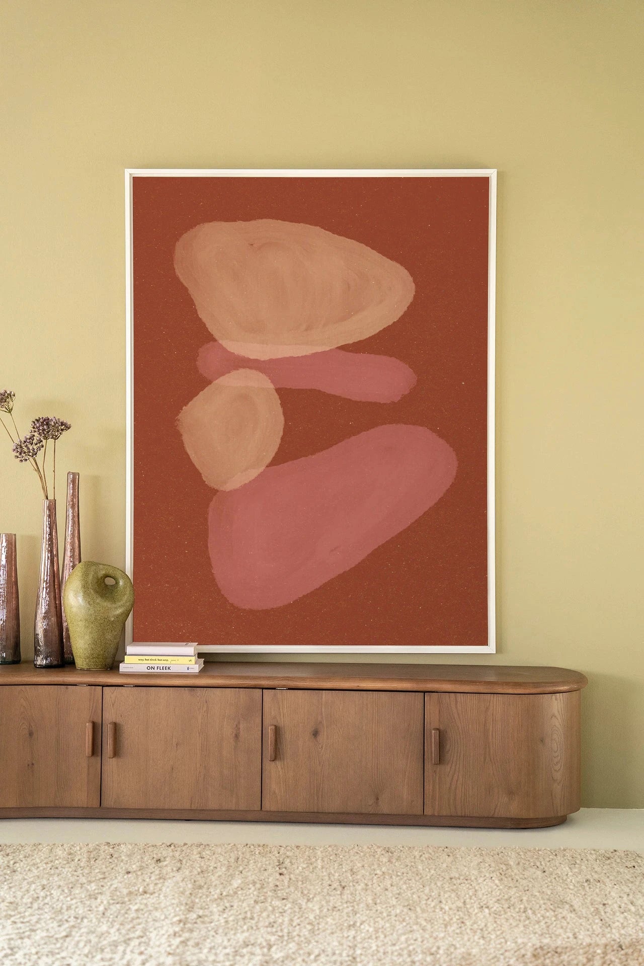 Elementa Rossa 1 - Moderne Wanddecoratie | Artprint, Glass Art, Wandkleed by Urban Cotton
