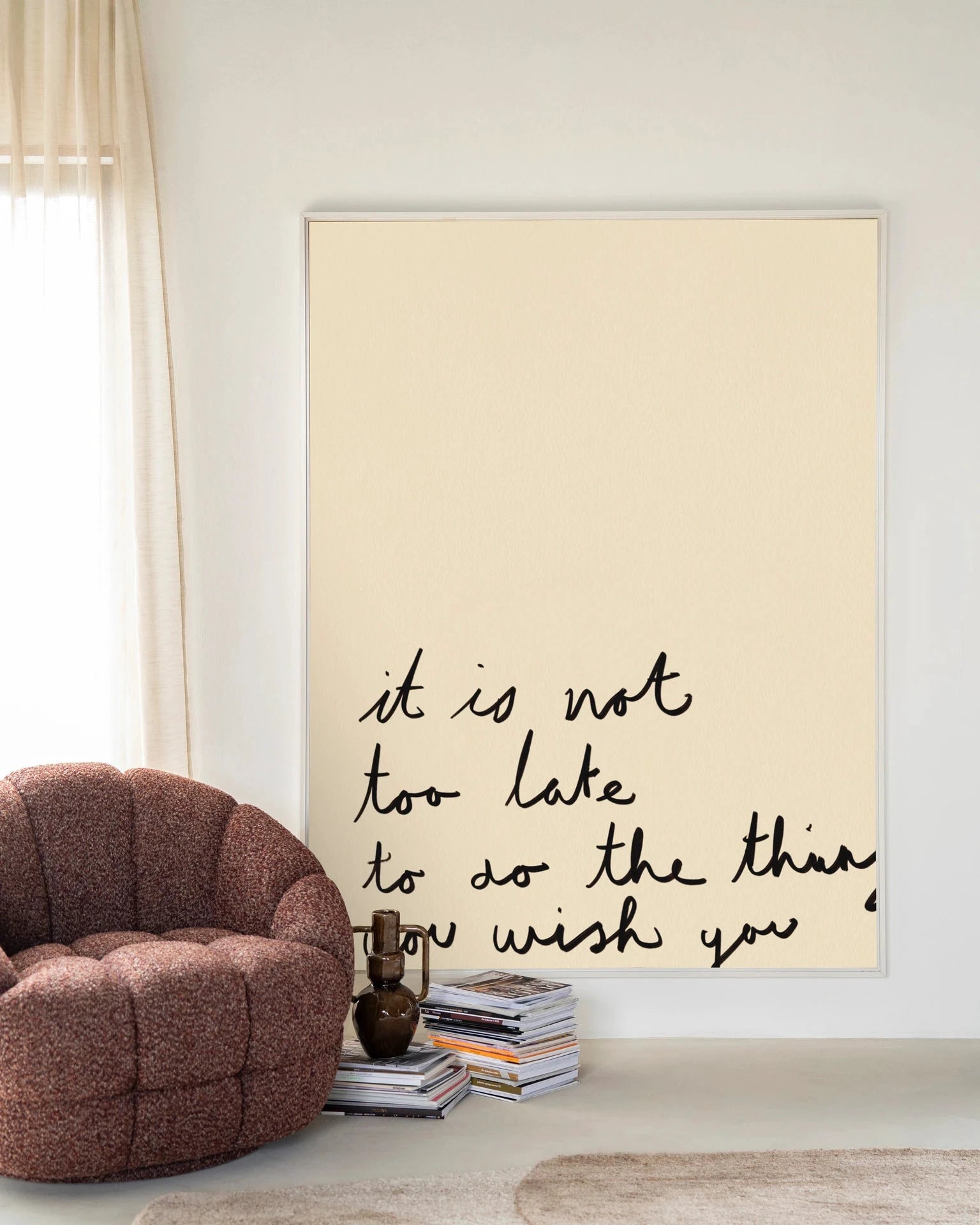 Not Too Late - Moderne Wanddecoratie | Artprint, Glass Art, Wandkleed by Urban Cotton