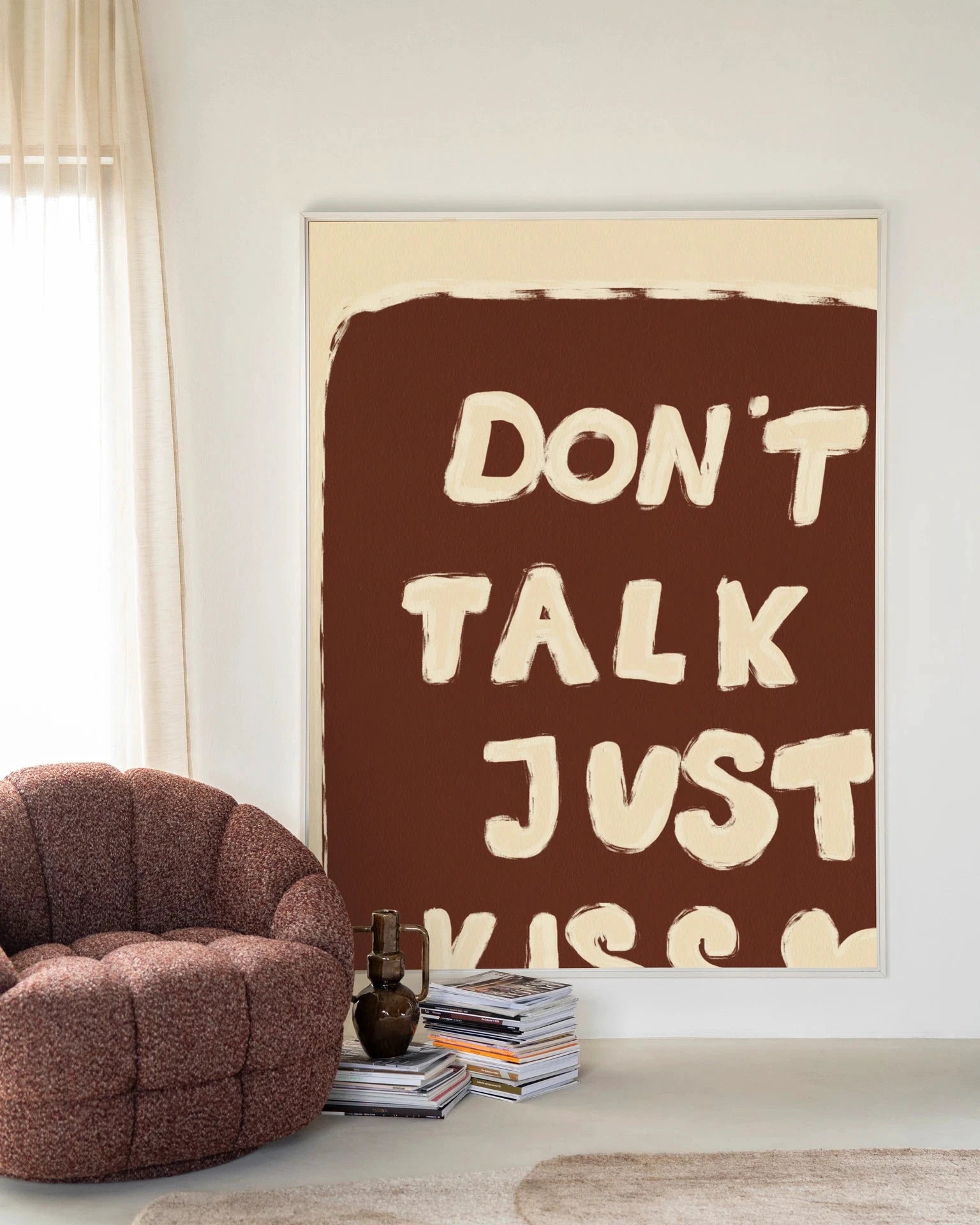 Just Kiss - Moderne Wanddecoratie | Artprint, Glass Art, Wandkleed by Urban Cotton