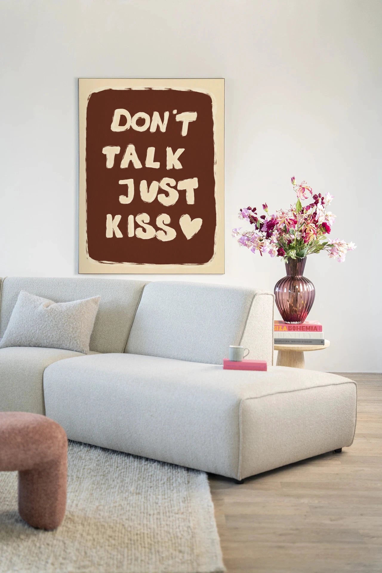 Just Kiss - Moderne Wanddecoratie | Artprint, Glass Art, Wandkleed by Urban Cotton