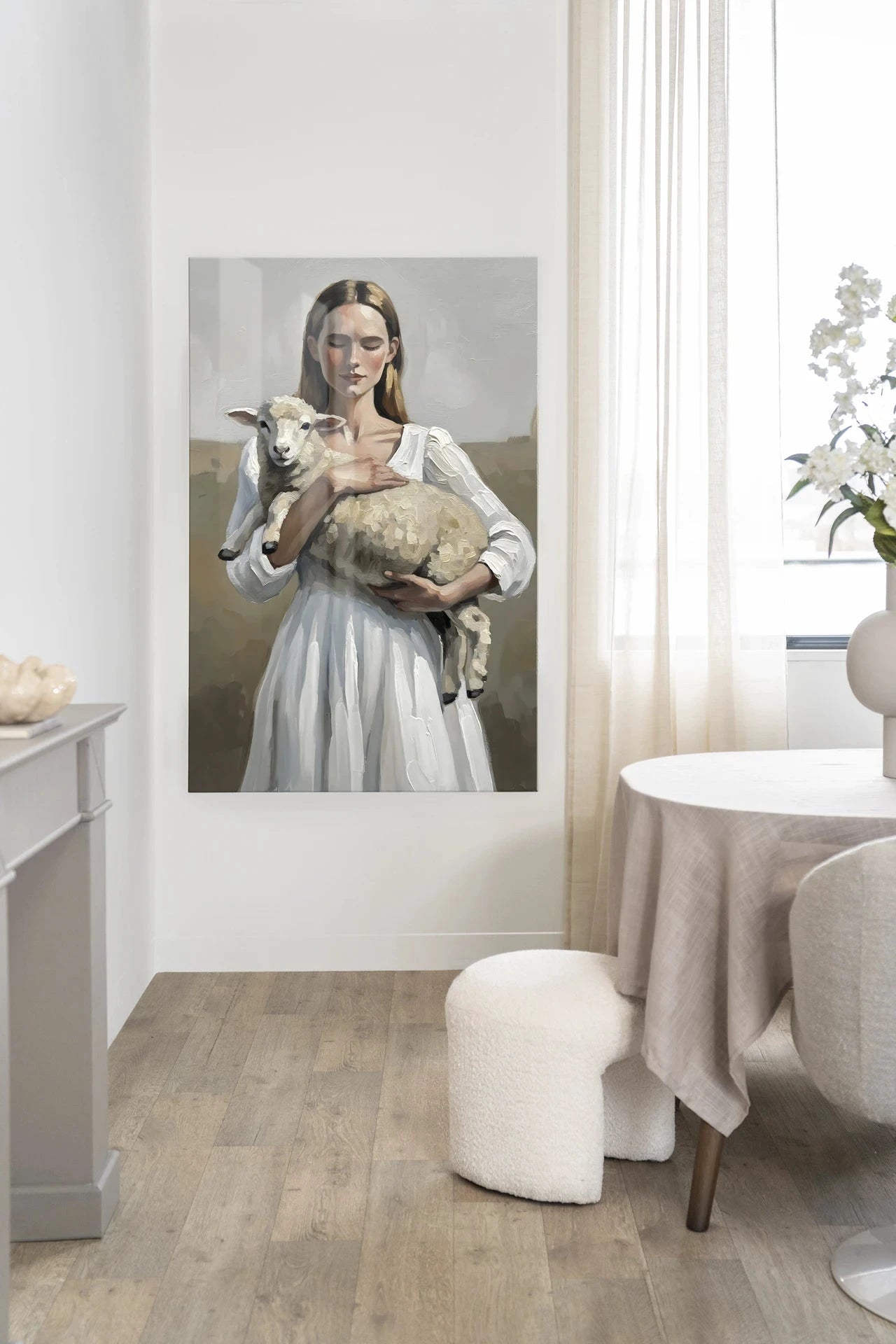 Baby Sheep - Moderne Wanddecoratie | Artprint, Glass Art, Wandkleed by Urban Cotton