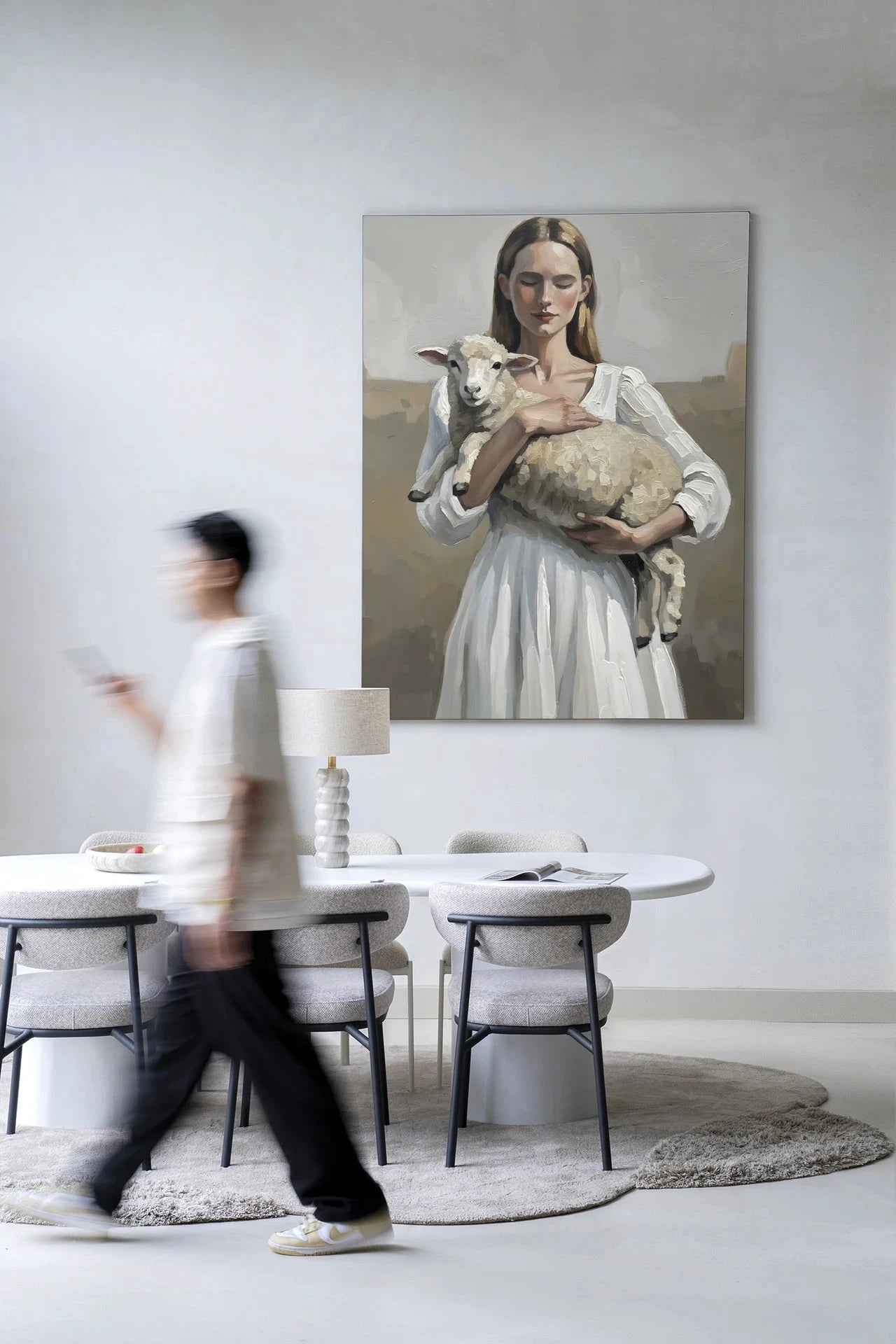 Baby Sheep - Moderne Wanddecoratie | Artprint, Glass Art, Wandkleed by Urban Cotton