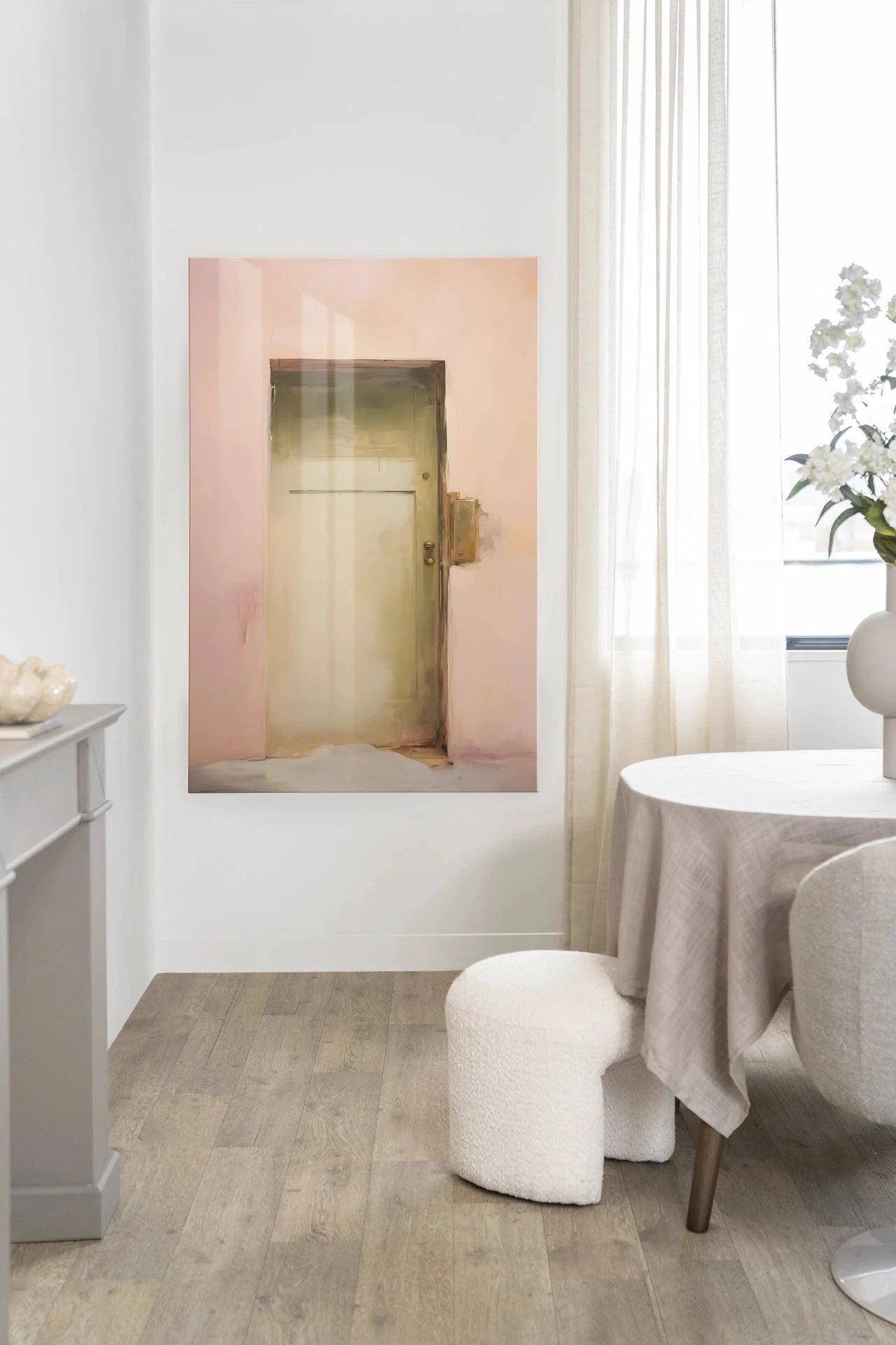 Pink Door - Moderne Wanddecoratie | Artprint, Glass Art, Wandkleed by Urban Cotton