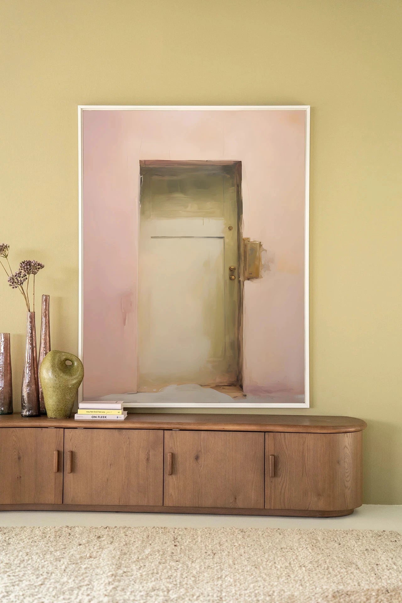 Pink Door - Moderne Wanddecoratie | Artprint, Glass Art, Wandkleed by Urban Cotton