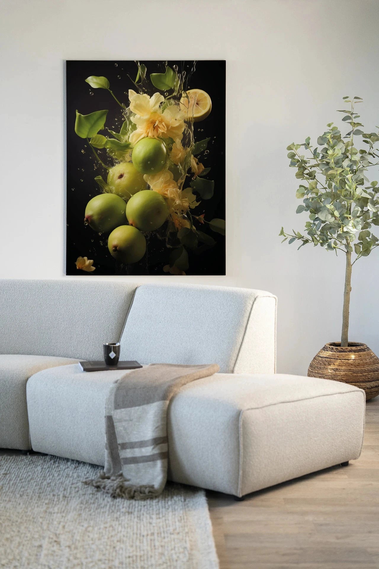 Green Fruit Explosion - Moderne Wanddecoratie | Artprint, Glass Art, Wandkleed by Urban Cotton