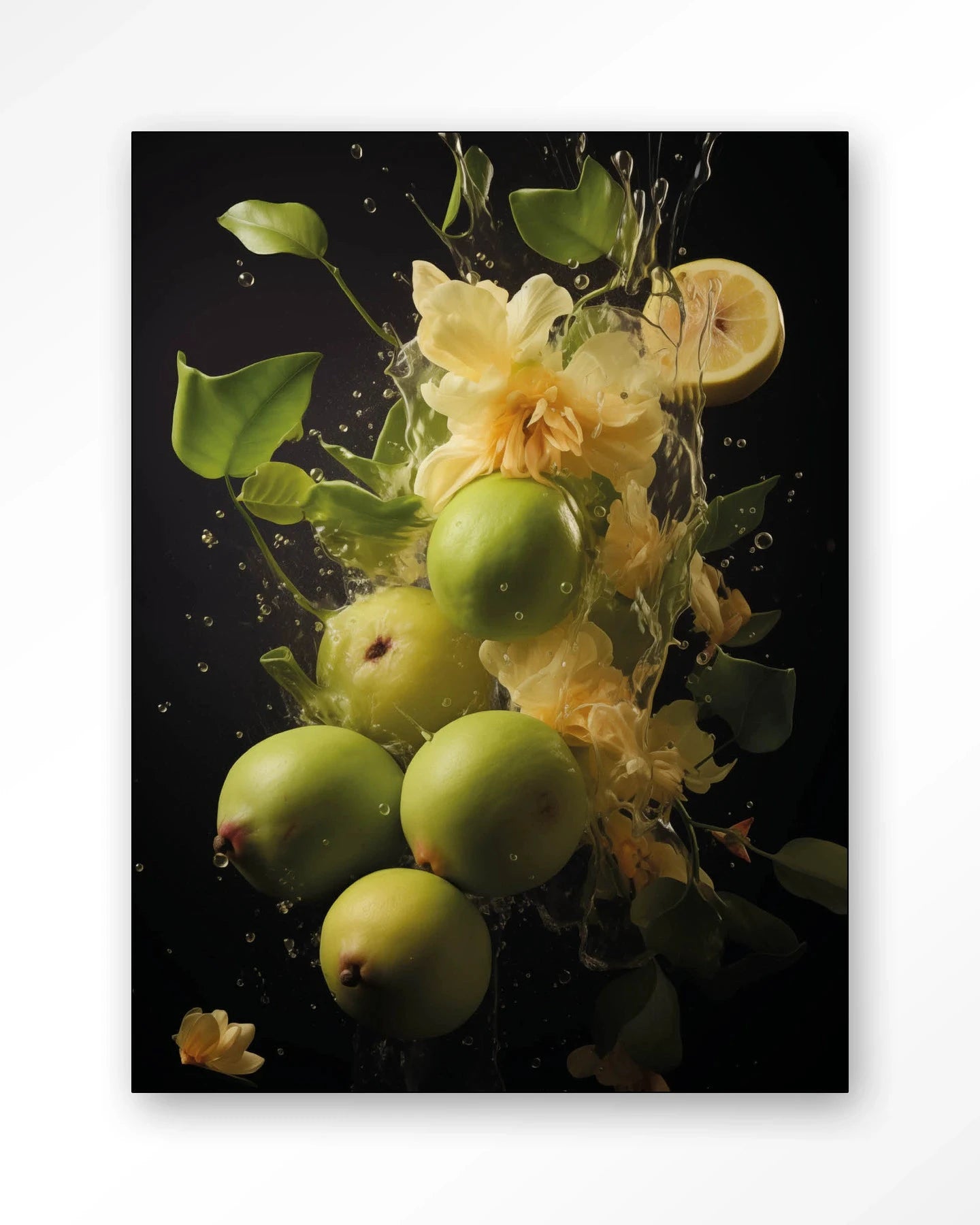 Green Fruit Explosion - Moderne Wanddecoratie | Artprint, Glass Art, Wandkleed by Urban Cotton