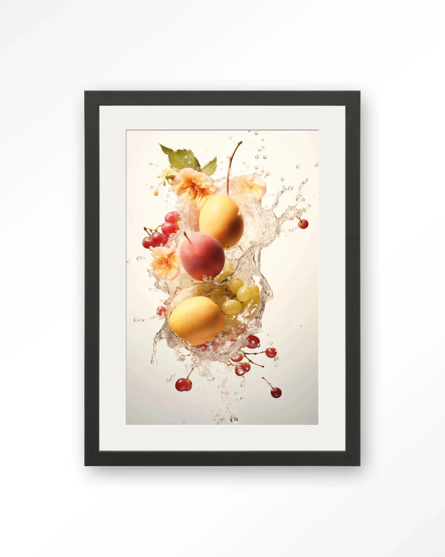 Peachy Fruit Explosion - Moderne Wanddecoratie | Artprint, Glass Art, Wandkleed by Urban Cotton