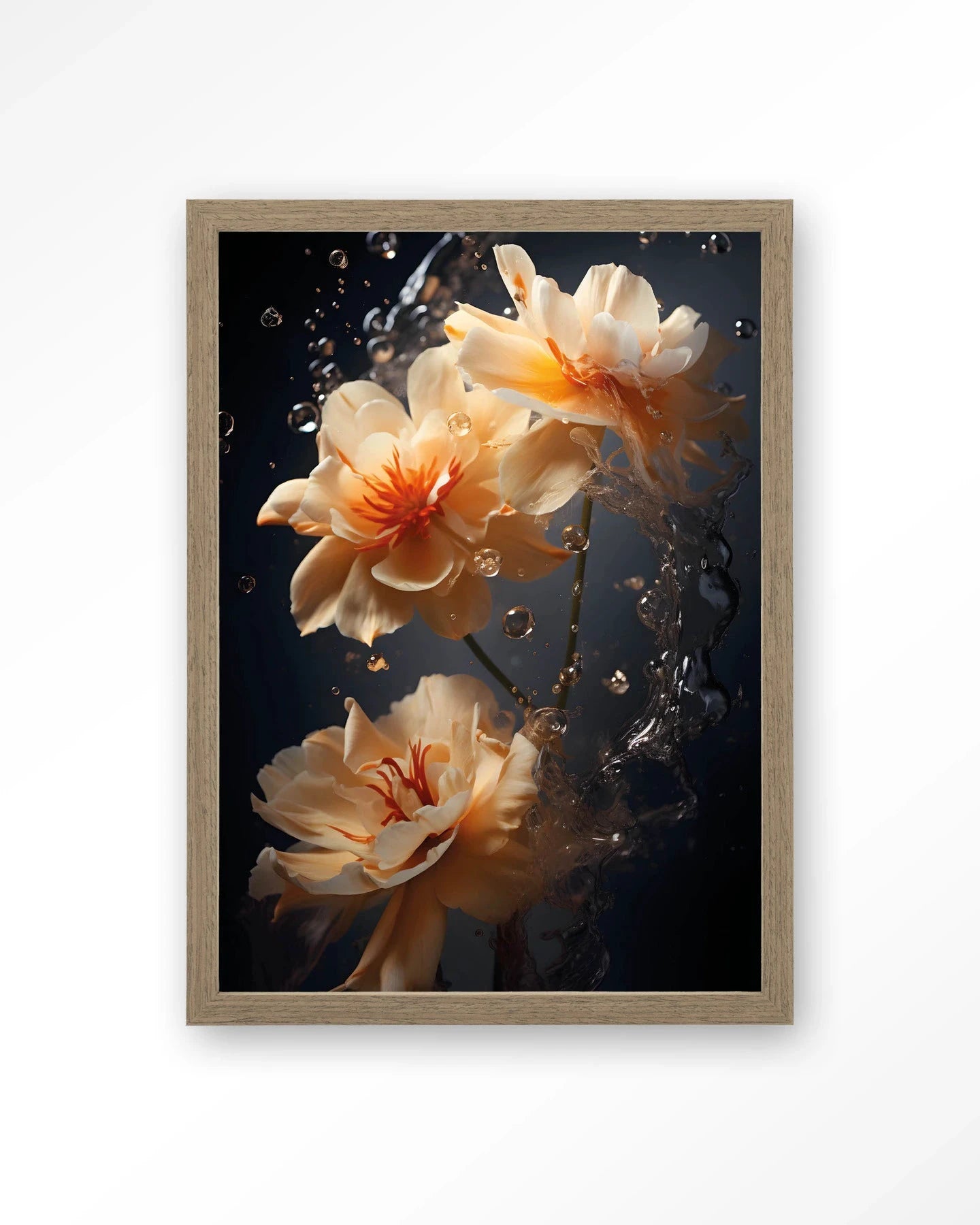 Waterflower Dark - Moderne Wanddecoratie | Artprint, Glass Art, Wandkleed by Urban Cotton