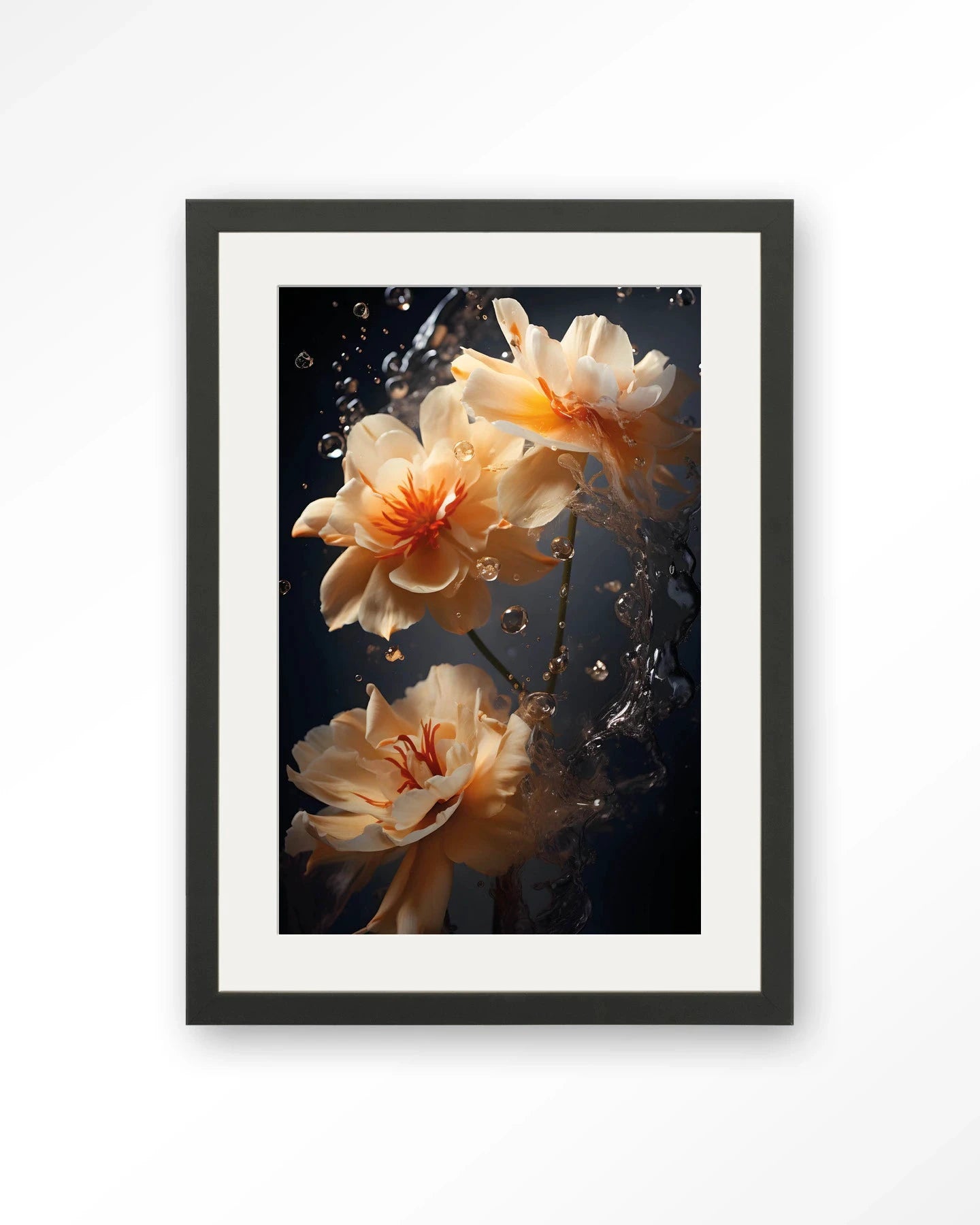 Waterflower Dark - Moderne Wanddecoratie | Artprint, Glass Art, Wandkleed by Urban Cotton