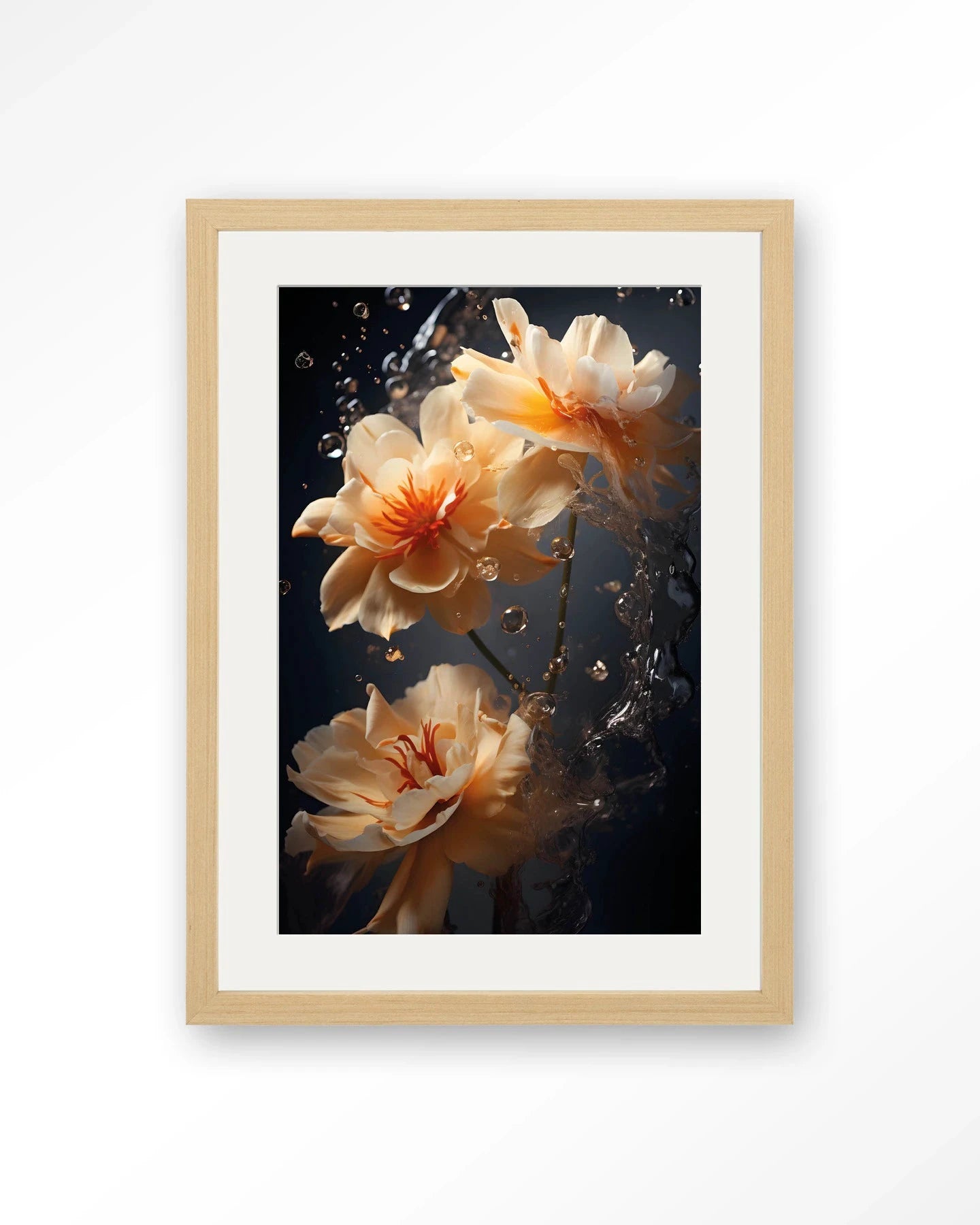 Waterflower Dark - Moderne Wanddecoratie | Artprint, Glass Art, Wandkleed by Urban Cotton