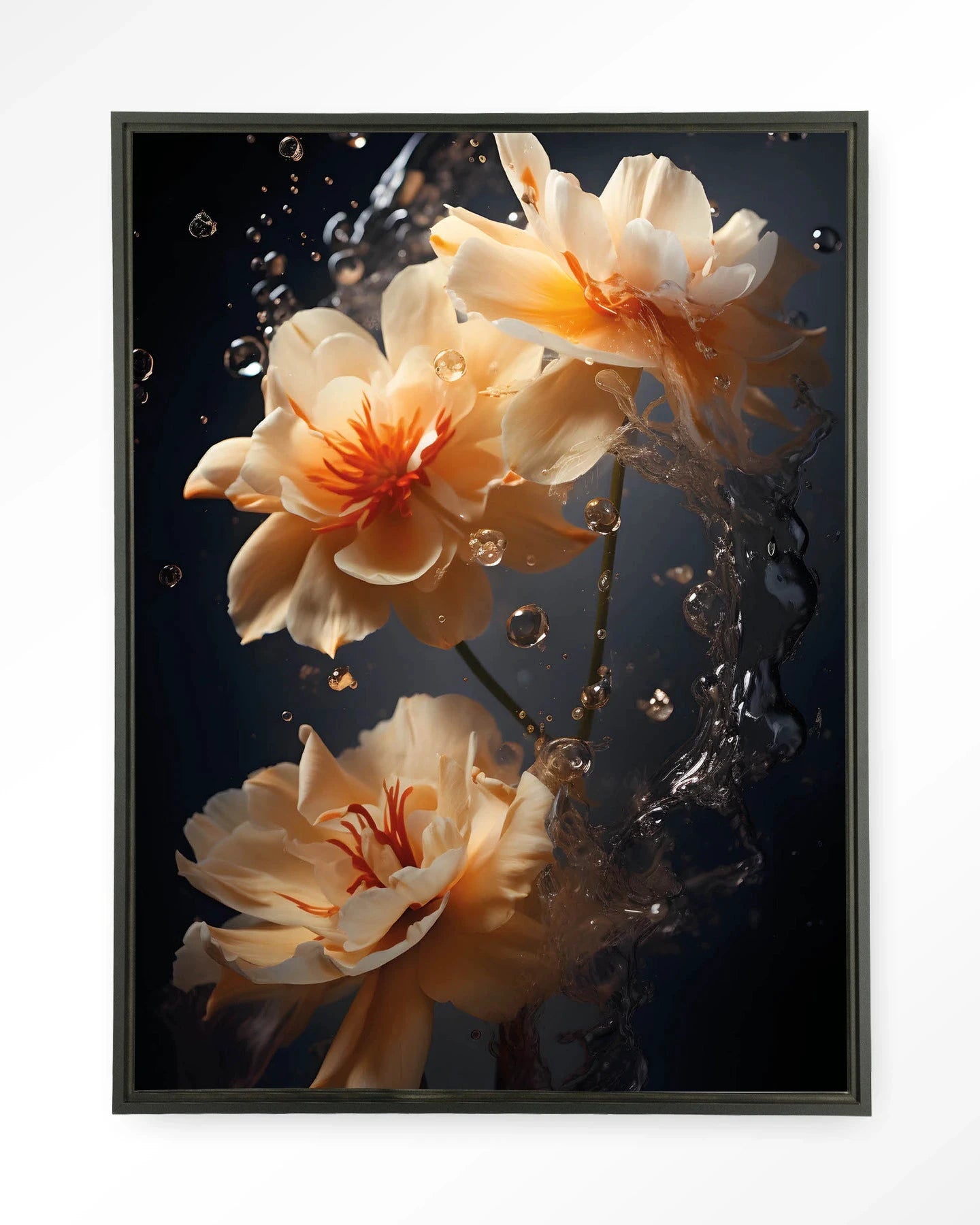 Waterflower Dark - Moderne Wanddecoratie | Artprint, Glass Art, Wandkleed by Urban Cotton