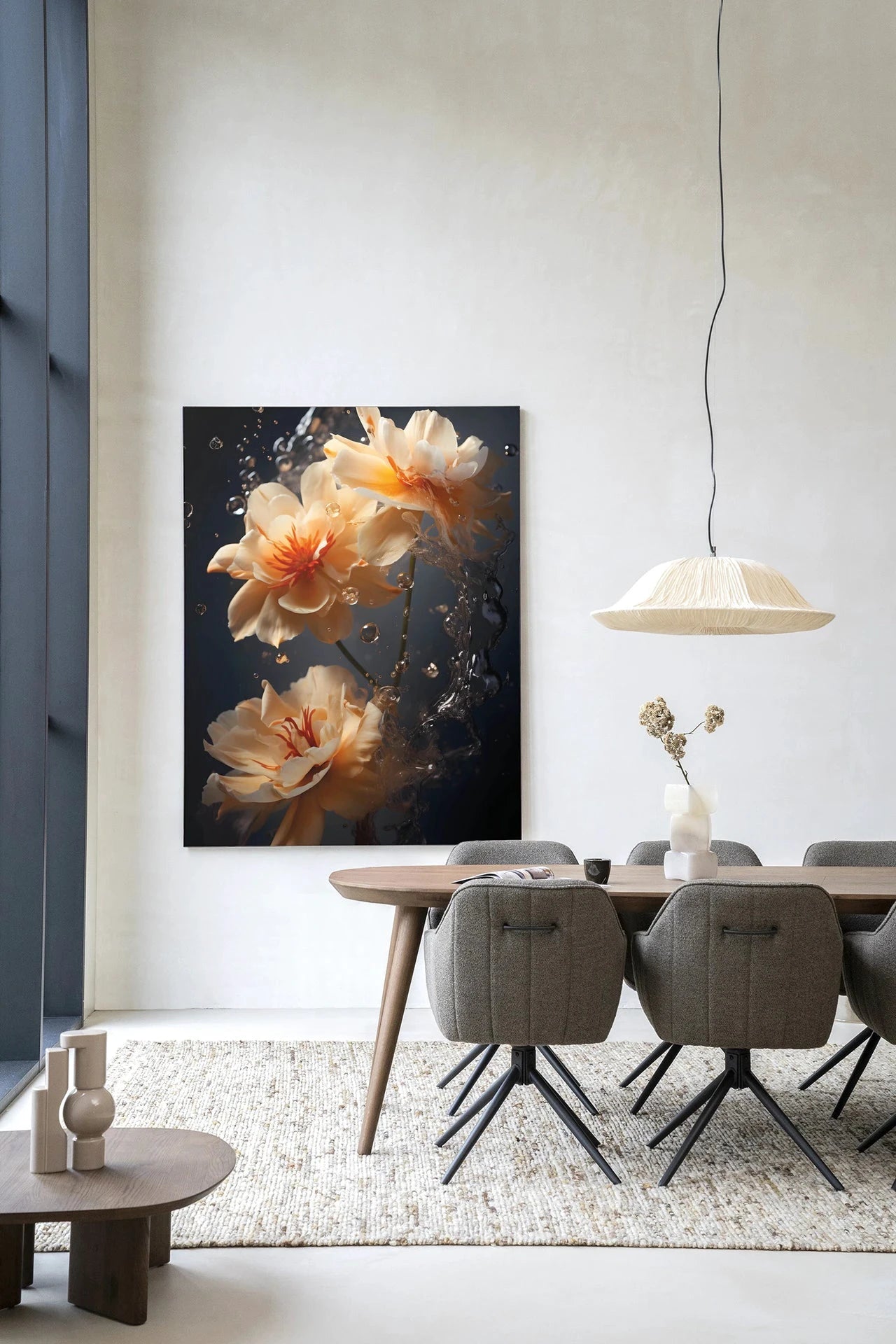 Waterflower Dark - Moderne Wanddecoratie | Artprint, Glass Art, Wandkleed by Urban Cotton