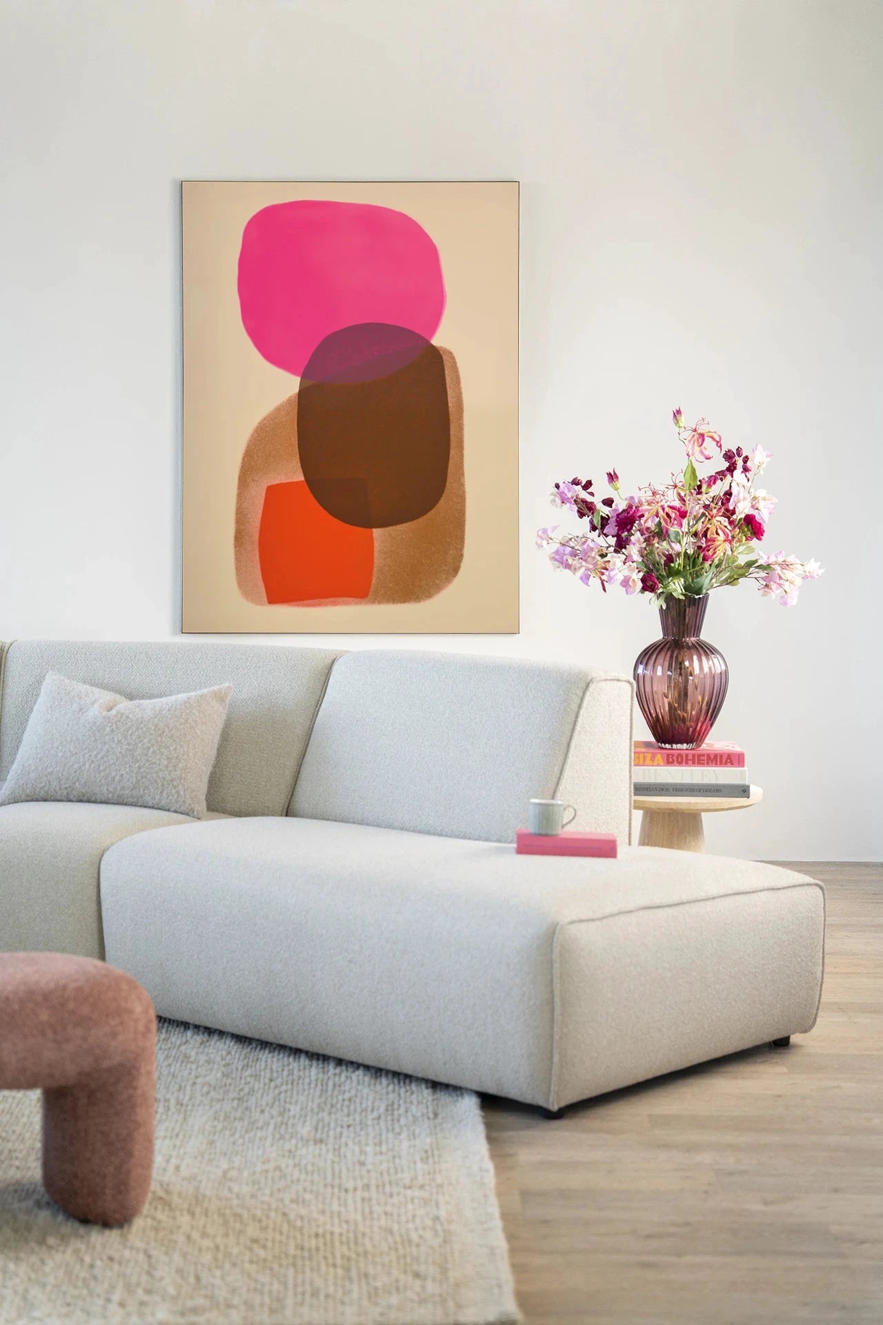 Rosy Echo - Moderne Wanddecoratie | Artprint, Glass Art, Wandkleed by Urban Cotton