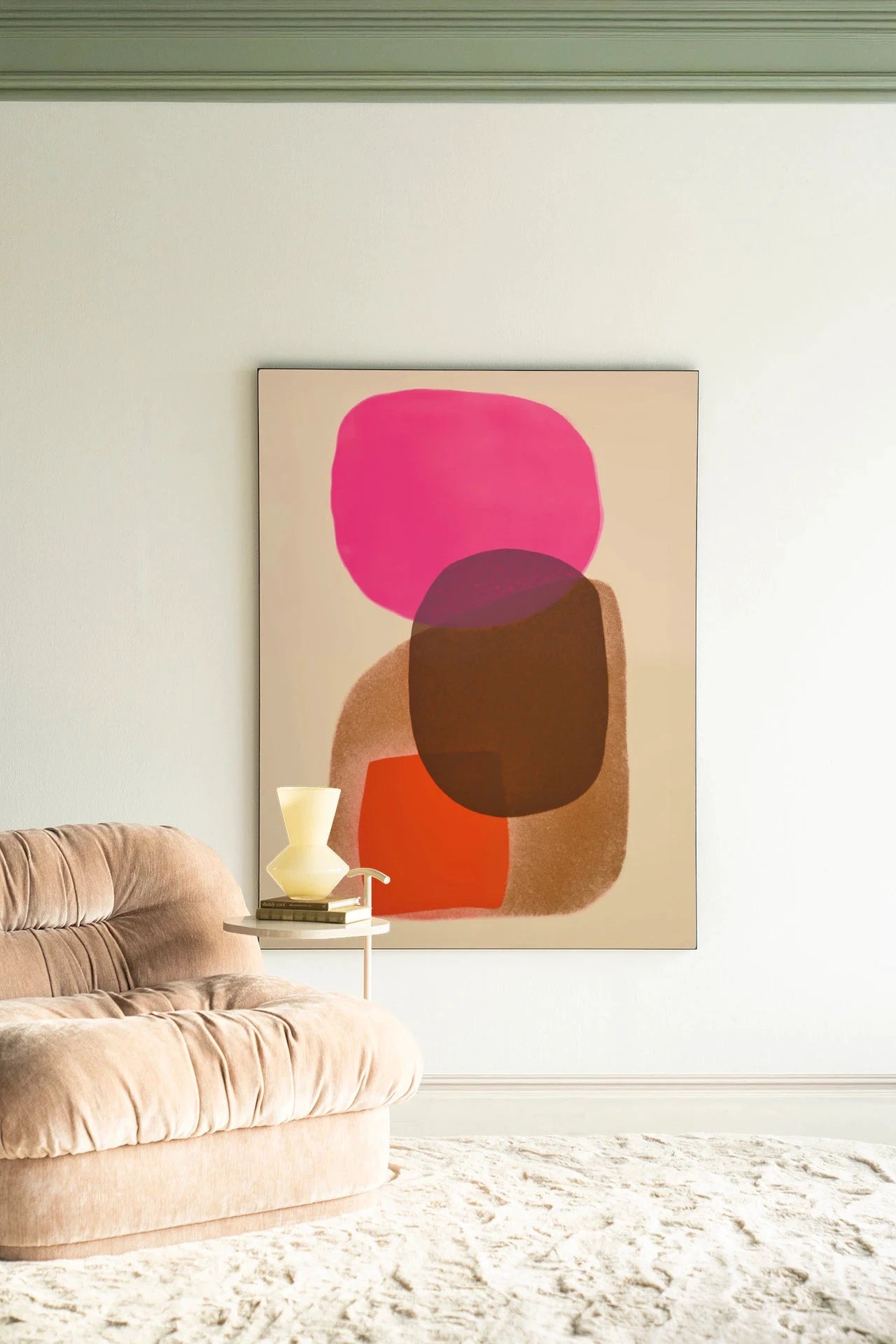 Rosy Echo - Moderne Wanddecoratie | Artprint, Glass Art, Wandkleed by Urban Cotton