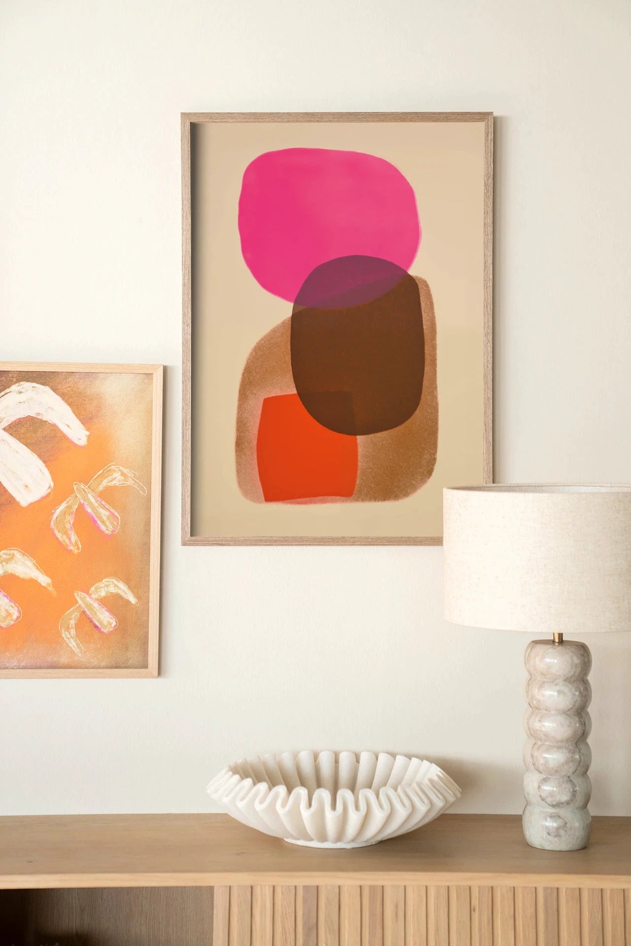 Rosy Echo - Moderne Wanddecoratie | Artprint, Glass Art, Wandkleed by Urban Cotton