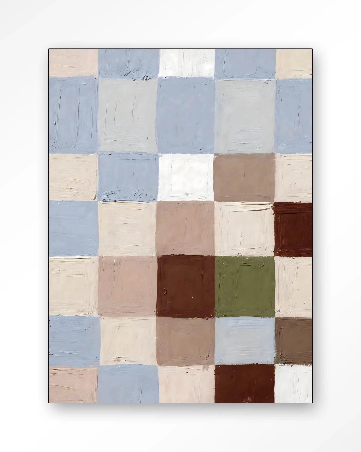 Blue Blocks - Moderne Wanddecoratie | Artprint, Glass Art, Wandkleed by Urban Cotton