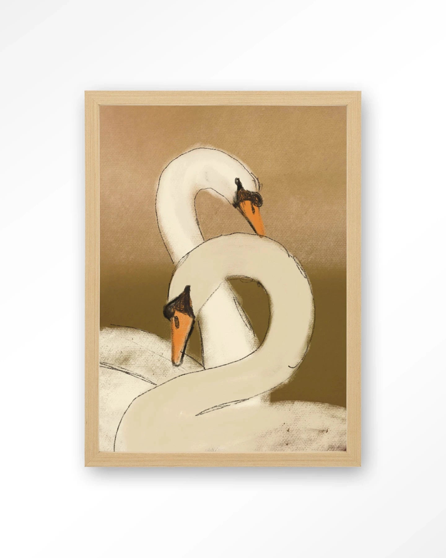 Swan Lake Green - Moderne Wanddecoratie | Artprint, Glass Art, Wandkleed by Urban Cotton