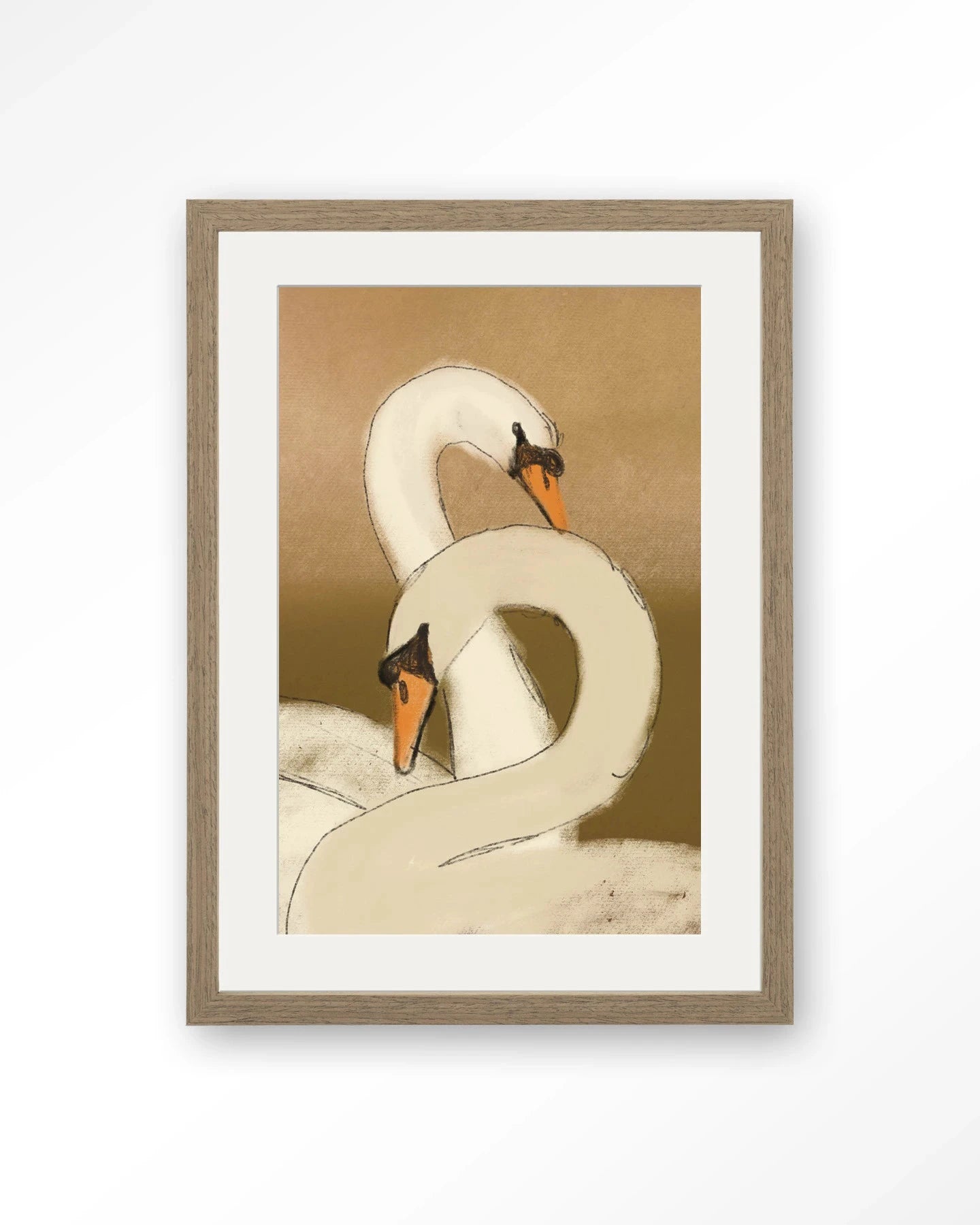 Swan Lake Green - Moderne Wanddecoratie | Artprint, Glass Art, Wandkleed by Urban Cotton