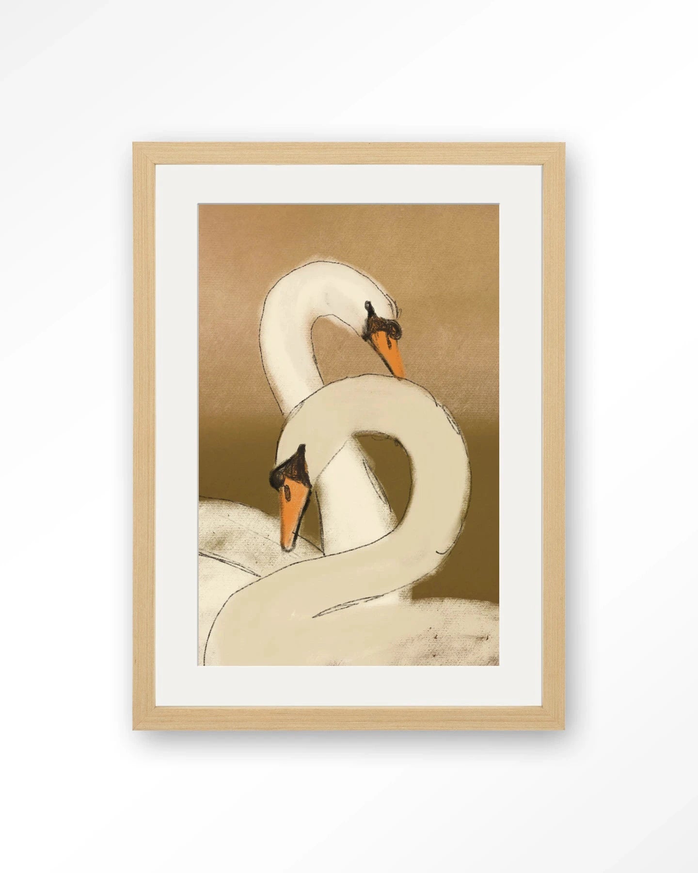 Swan Lake Green - Moderne Wanddecoratie | Artprint, Glass Art, Wandkleed by Urban Cotton