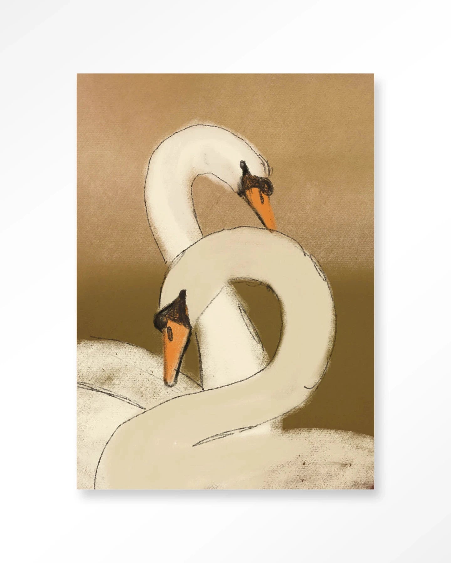Swan Lake Green - Moderne Wanddecoratie | Artprint, Glass Art, Wandkleed by Urban Cotton