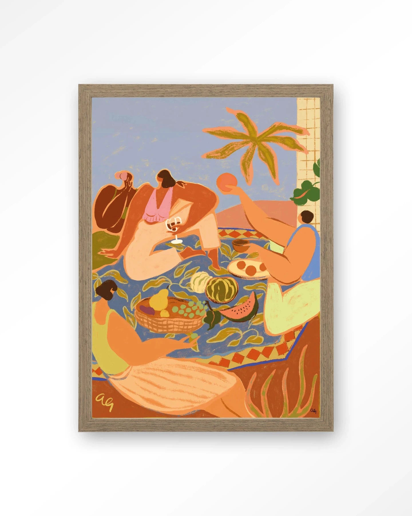 Summer Picnic - Moderne Wanddecoratie | Artprint, Glass Art, Wandkleed by Urban Cotton