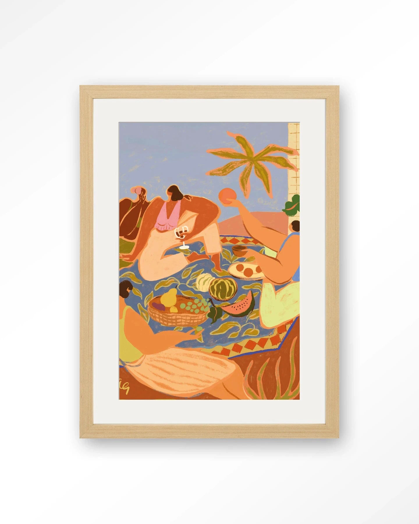 Summer Picnic - Moderne Wanddecoratie | Artprint, Glass Art, Wandkleed by Urban Cotton