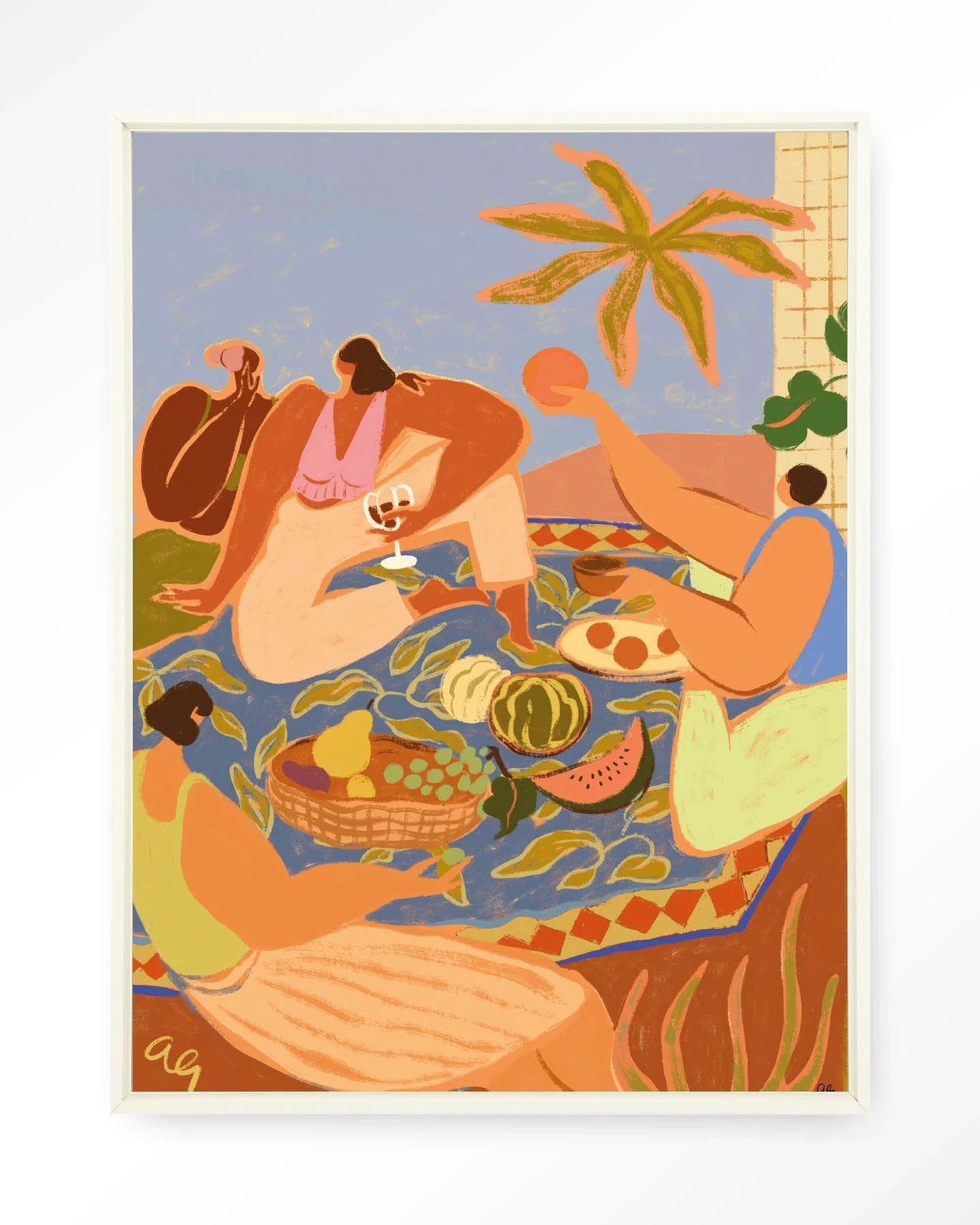 Summer Picnic - Moderne Wanddecoratie | Artprint, Glass Art, Wandkleed by Urban Cotton