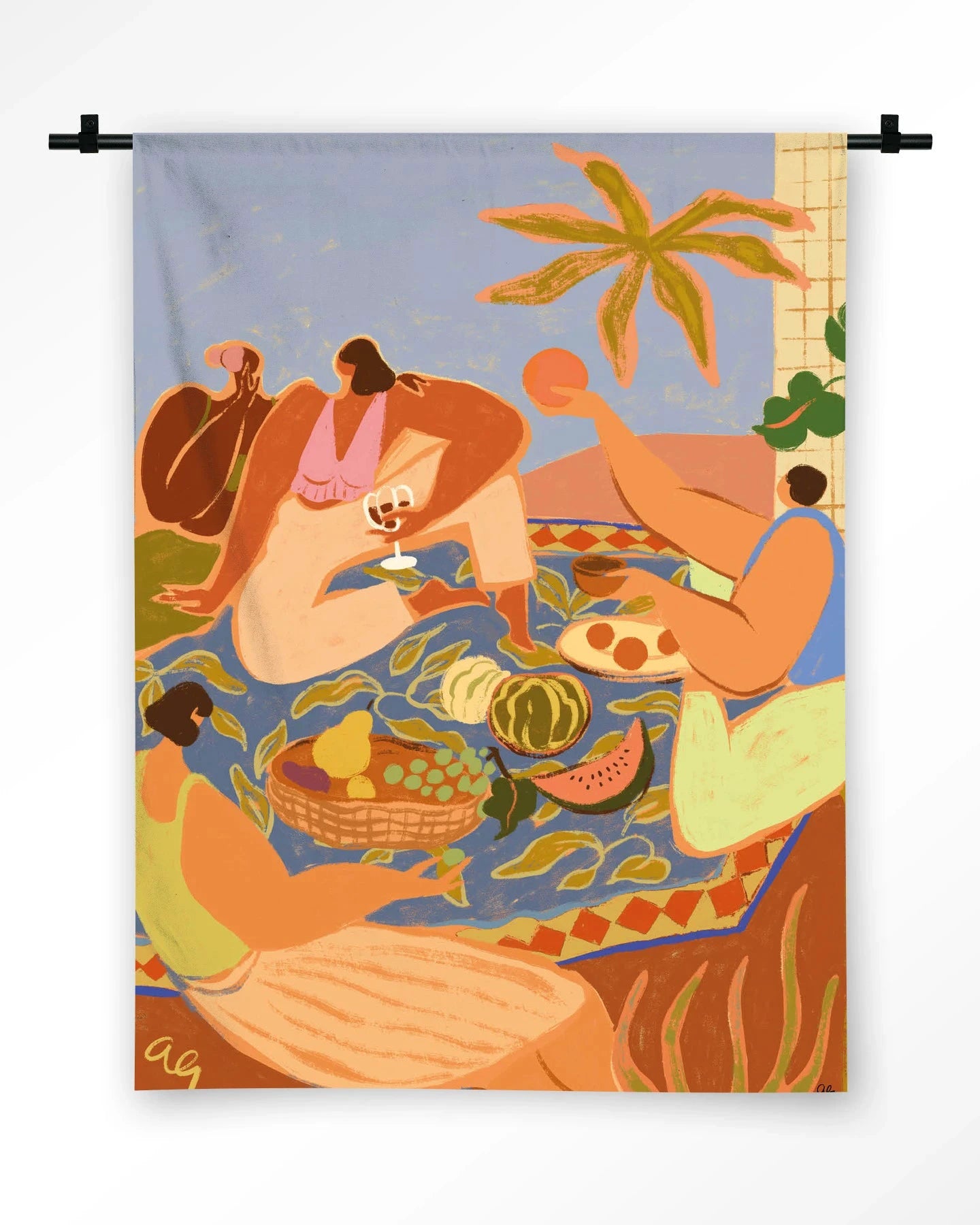 Summer Picnic - Moderne Wanddecoratie | Artprint, Glass Art, Wandkleed by Urban Cotton
