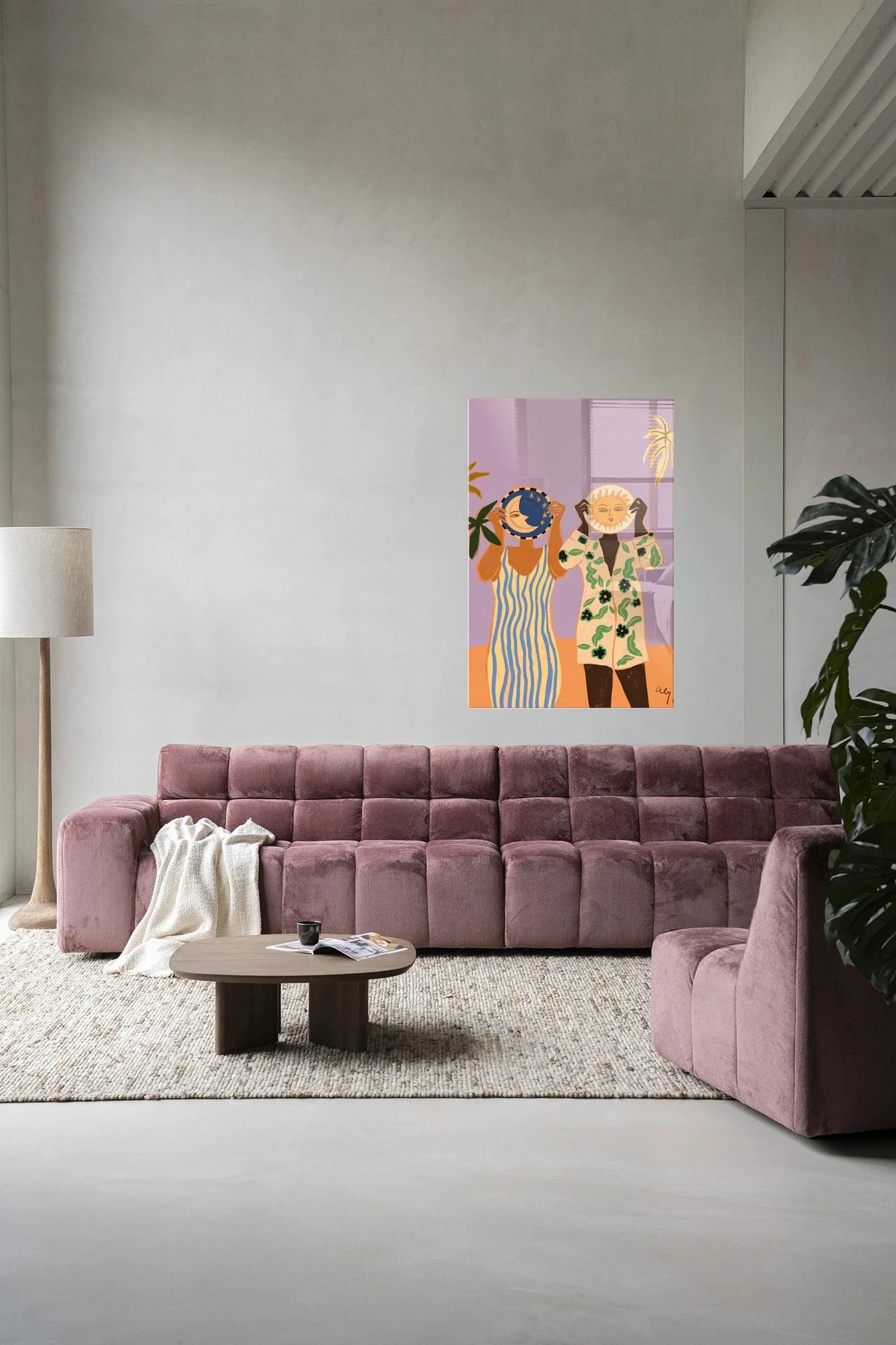 Sun & Moon - Moderne Wanddecoratie | Artprint, Glass Art, Wandkleed by Urban Cotton