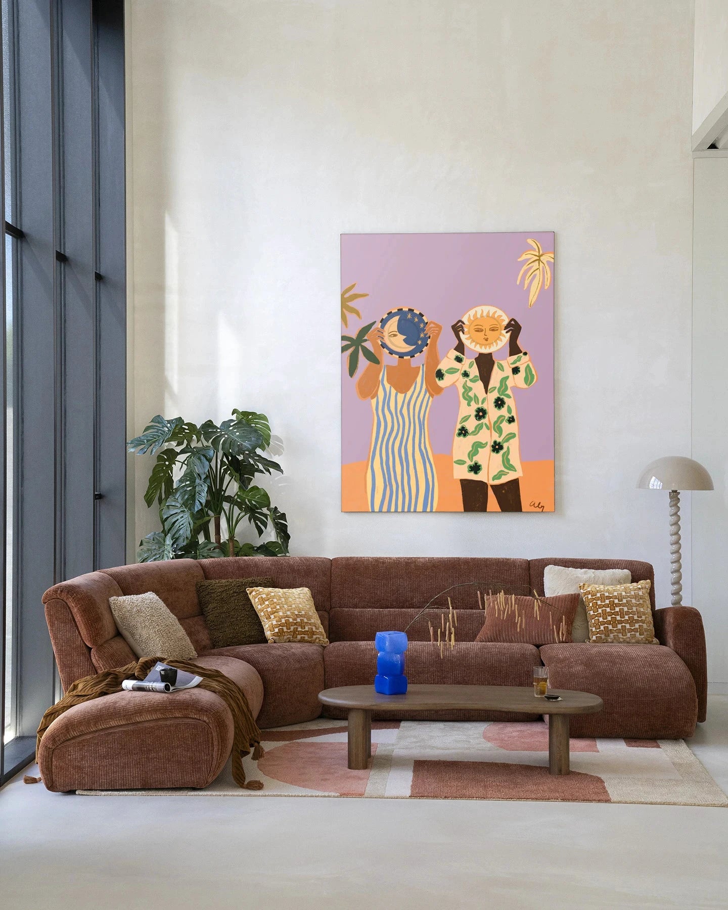 Sun & Moon - Moderne Wanddecoratie | Artprint, Glass Art, Wandkleed by Urban Cotton