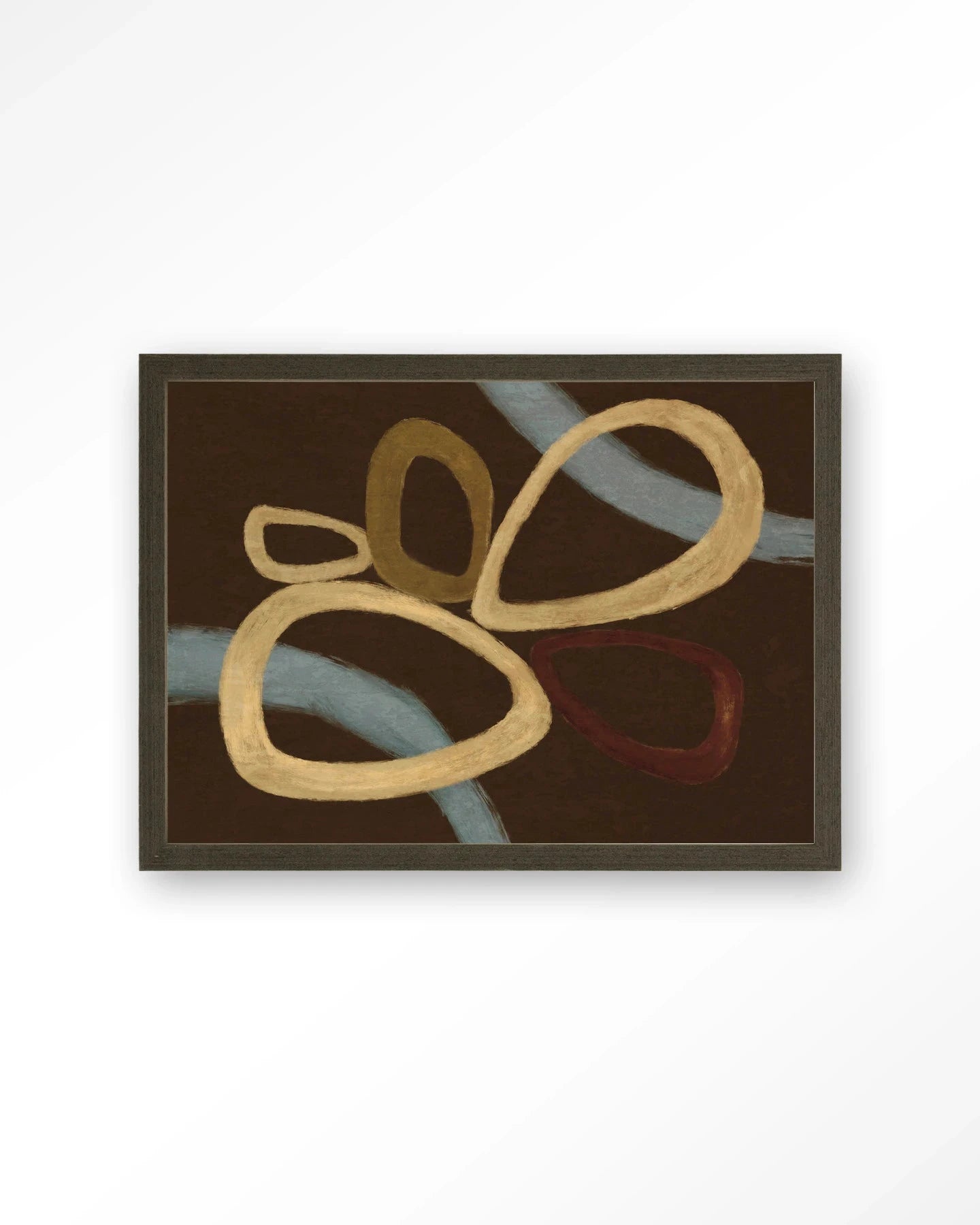 Ring Of Abstraction Brown - Moderne Wanddecoratie | Artprint, Glass Art, Wandkleed by Urban Cotton