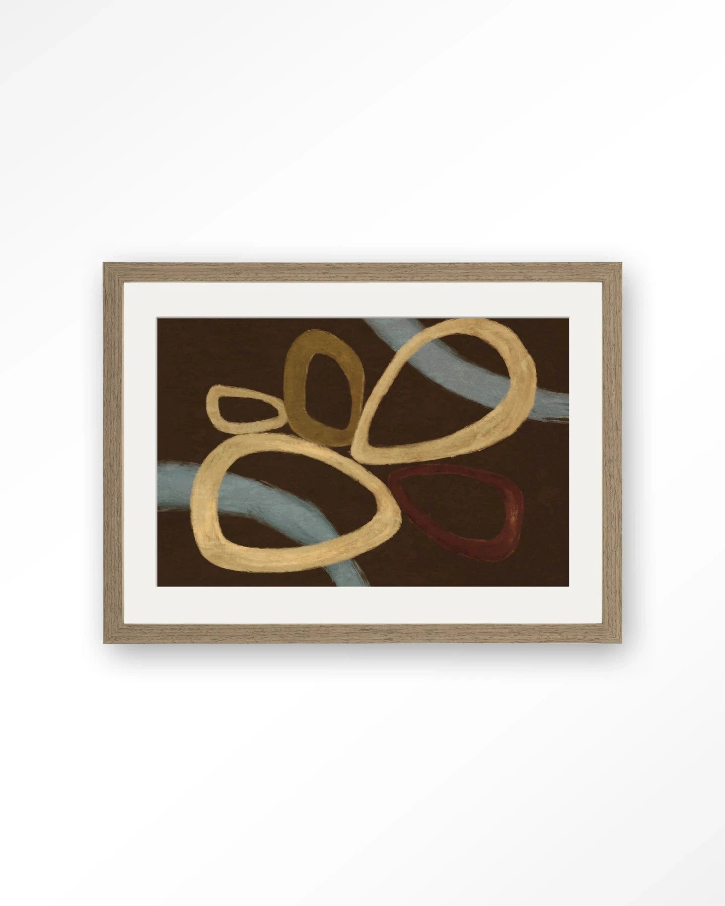 Ring Of Abstraction Brown - Moderne Wanddecoratie | Artprint, Glass Art, Wandkleed by Urban Cotton